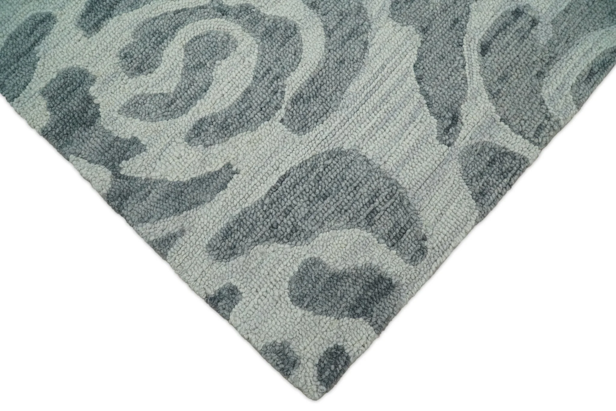Hand Tufted Contemporary Gray and Silver Wool Area Rug - Image 3