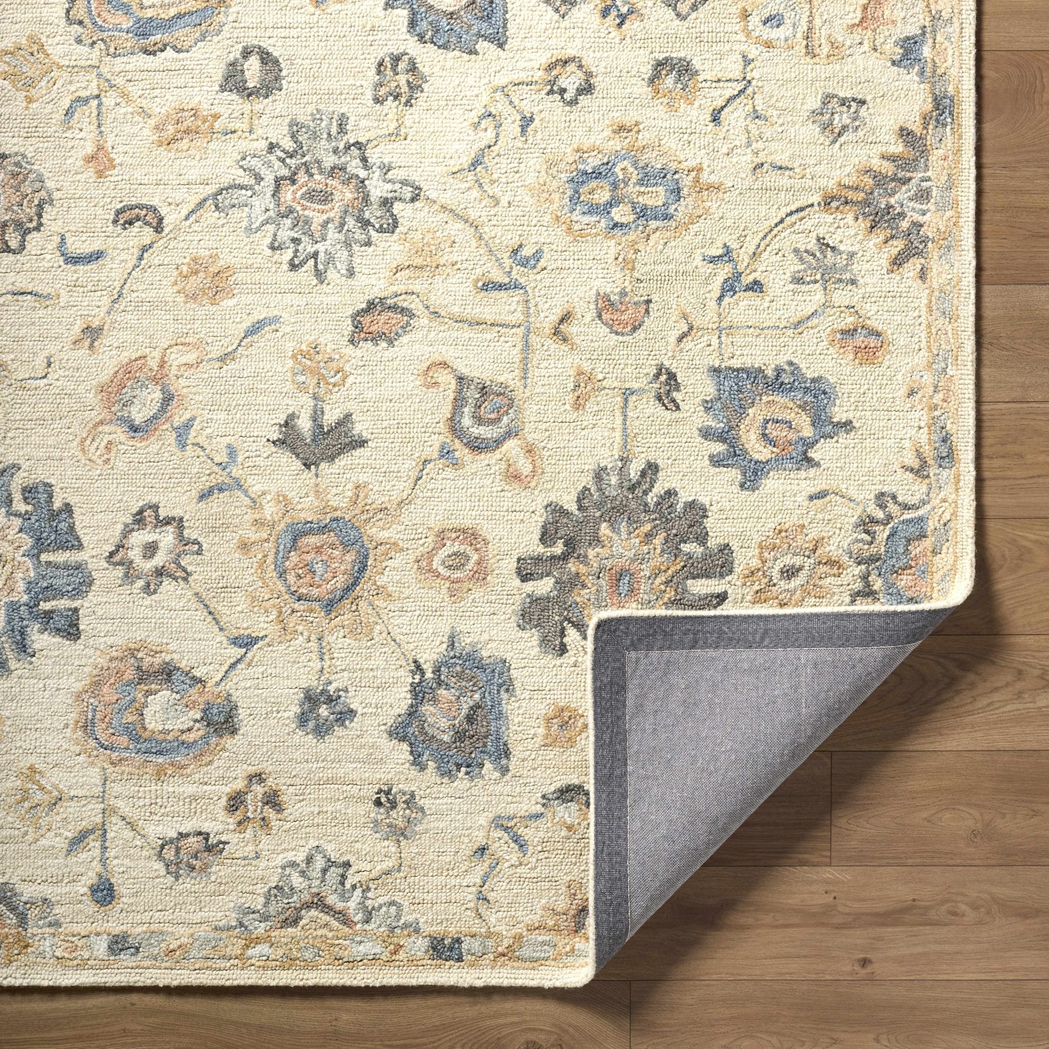 Hand Tufted Cream Traditional Oushak Design Wool Area Rug - Image 5