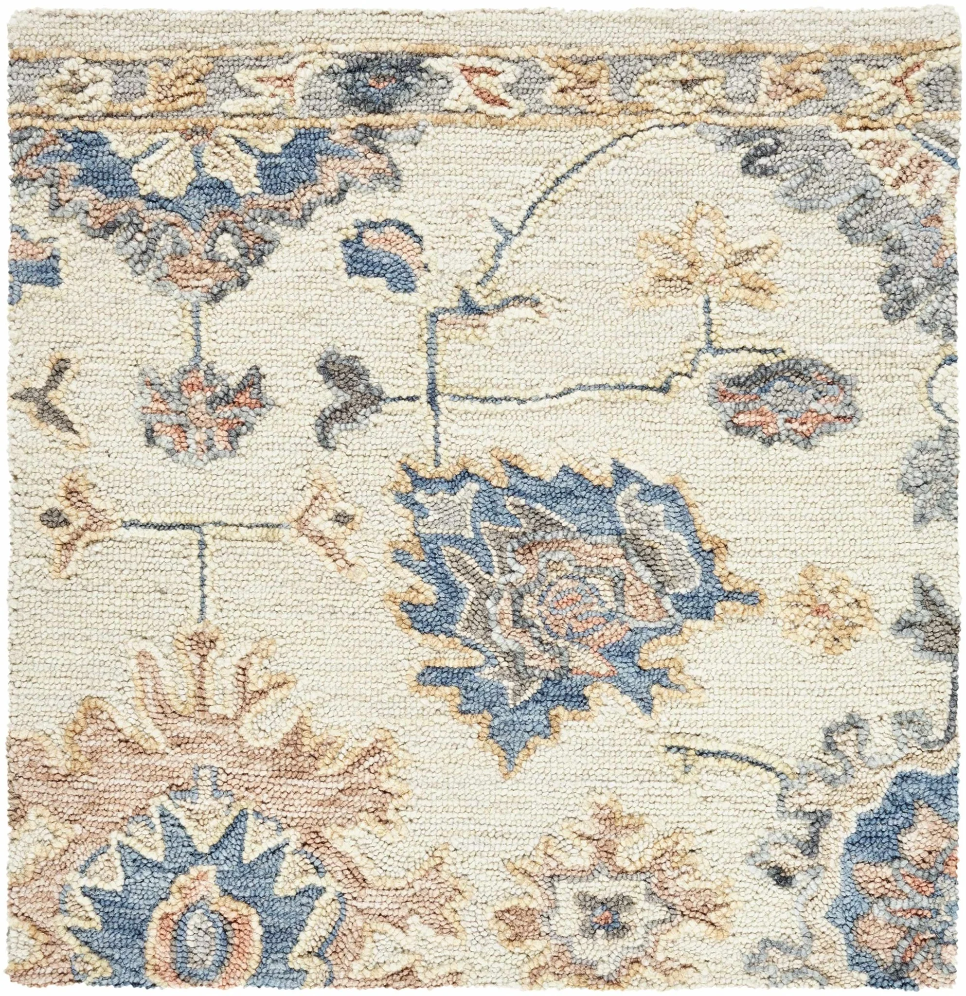 Hand Tufted Cream Traditional Oushak Design Wool Area Rug - Image 6