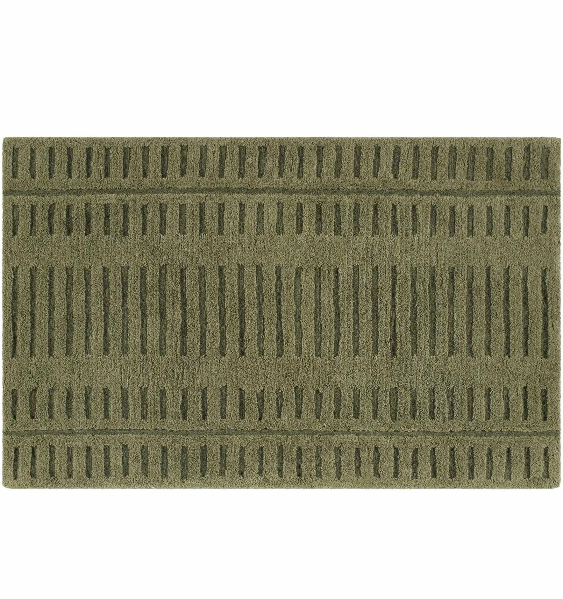 Hand Tufted Green Contemporary Style Wool Rug - Image 2