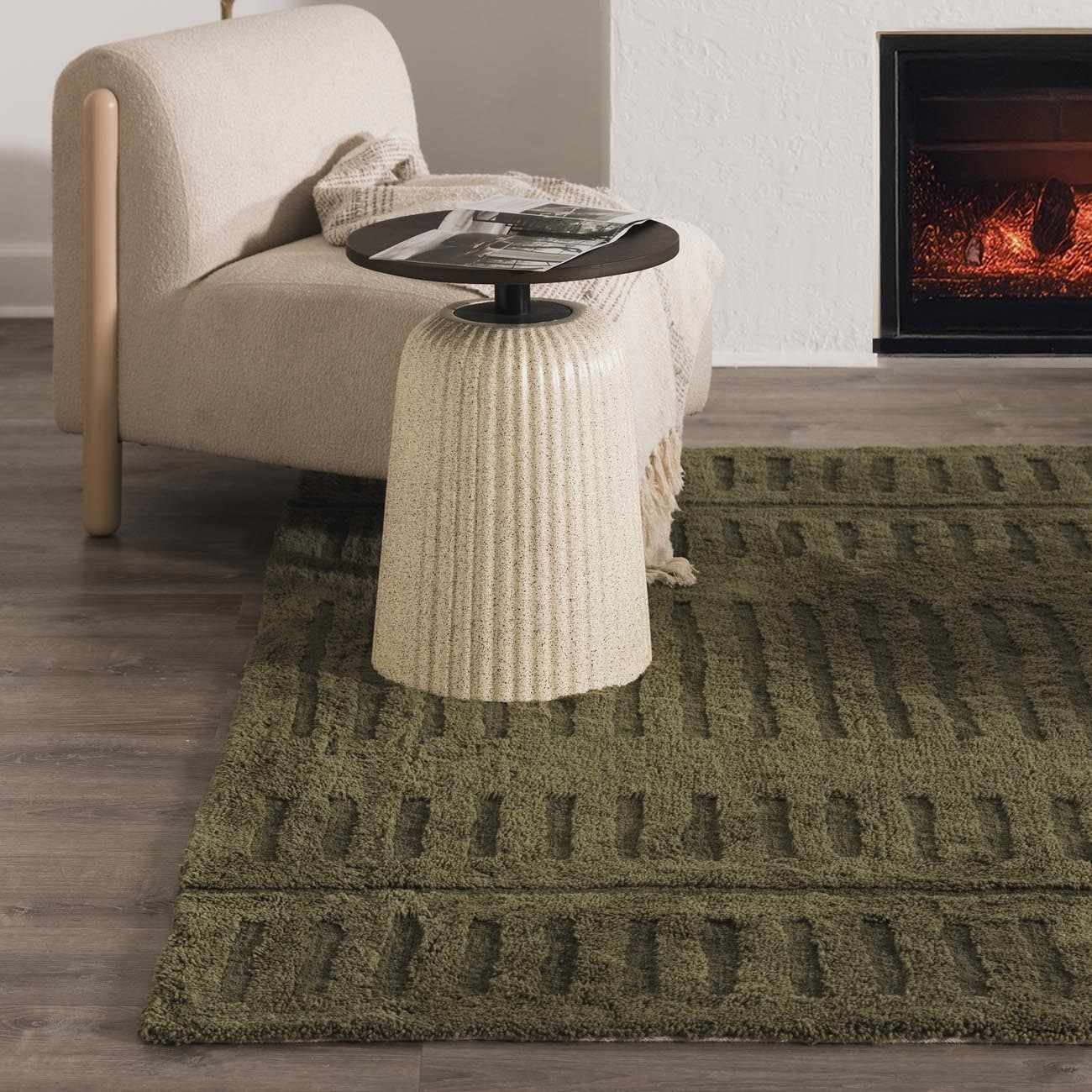 Hand Tufted Green Contemporary Style Wool Rug - Image 4