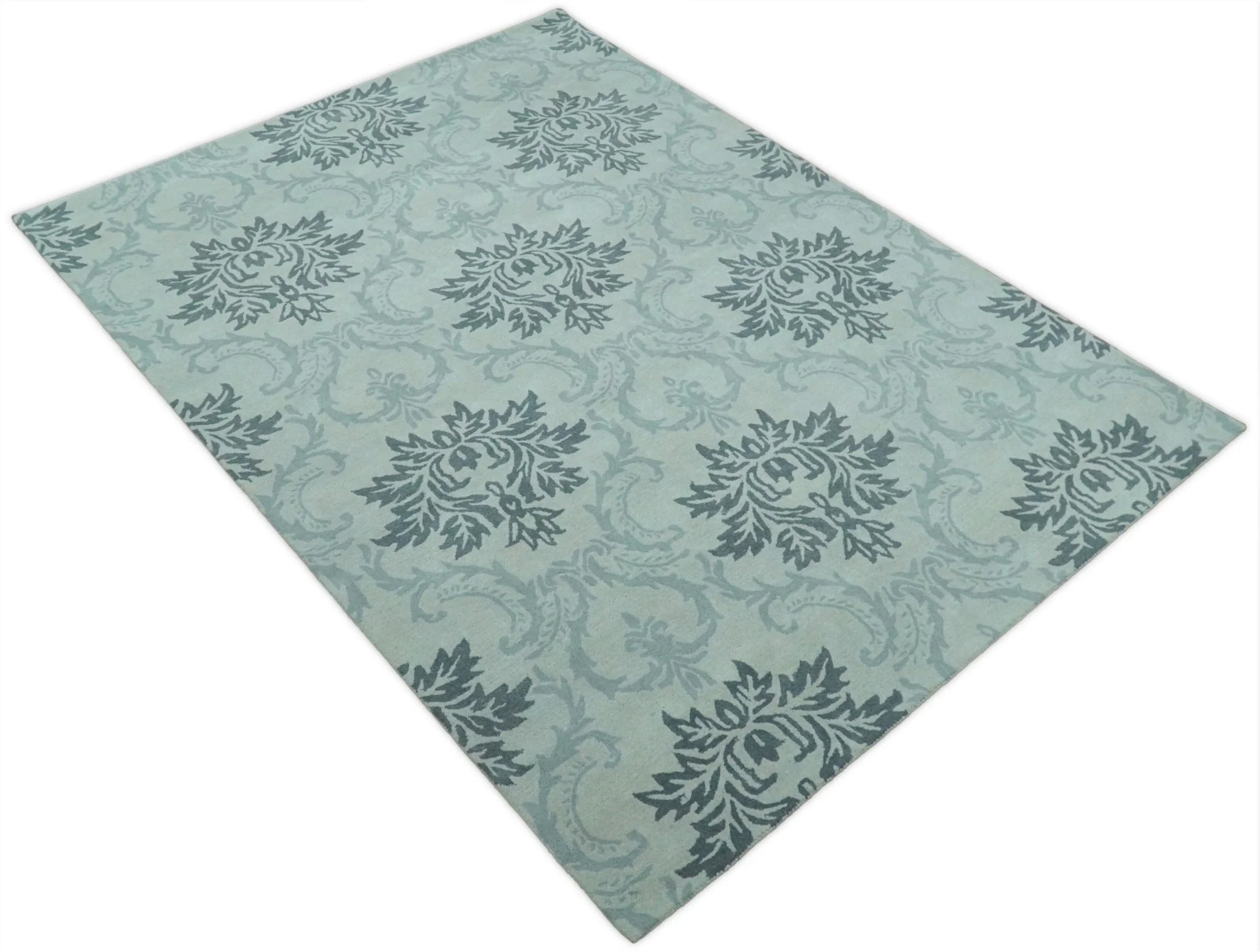 Hand tufted Ivory and Gray Contemporary area rug - Image 12