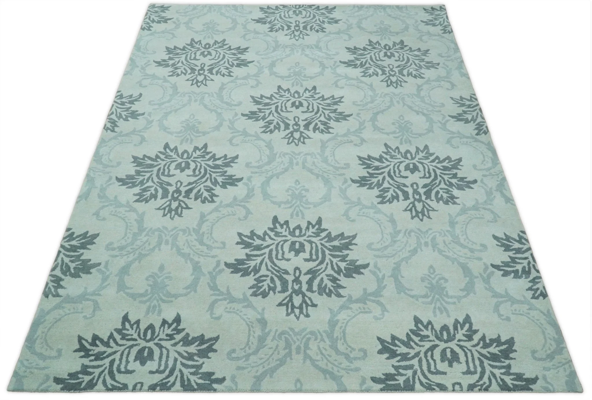Hand tufted Ivory and Gray Contemporary area rug - Image 9