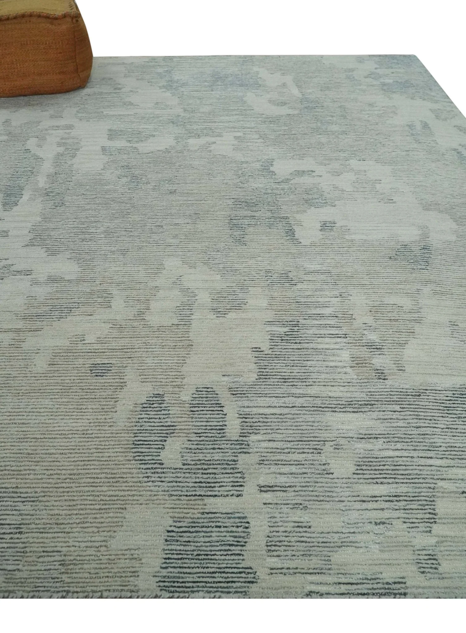 Custom Made Hand Tufted Ivory, Beige and Charcoal Modern Abstract Design Rug - Image 3