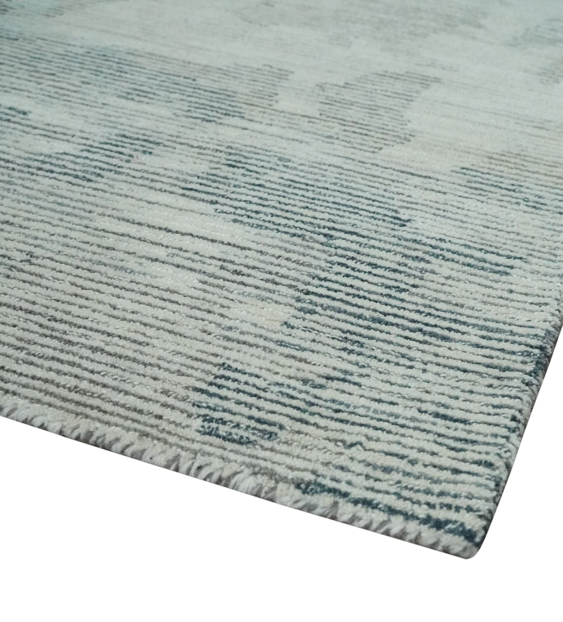 Hand Tufted Ivory, Beige and Charcoal Modern Abstract Design 8x10 Rug - Image 5