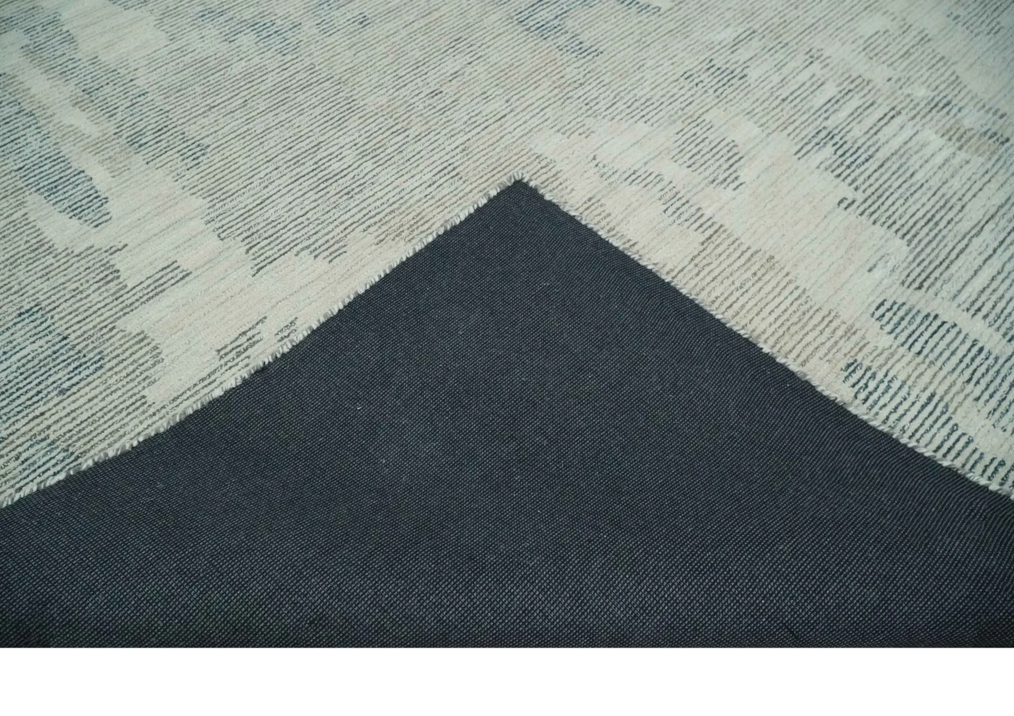 Hand Tufted Ivory, Beige and Charcoal Modern Abstract Design 8x10 Rug - Image 6
