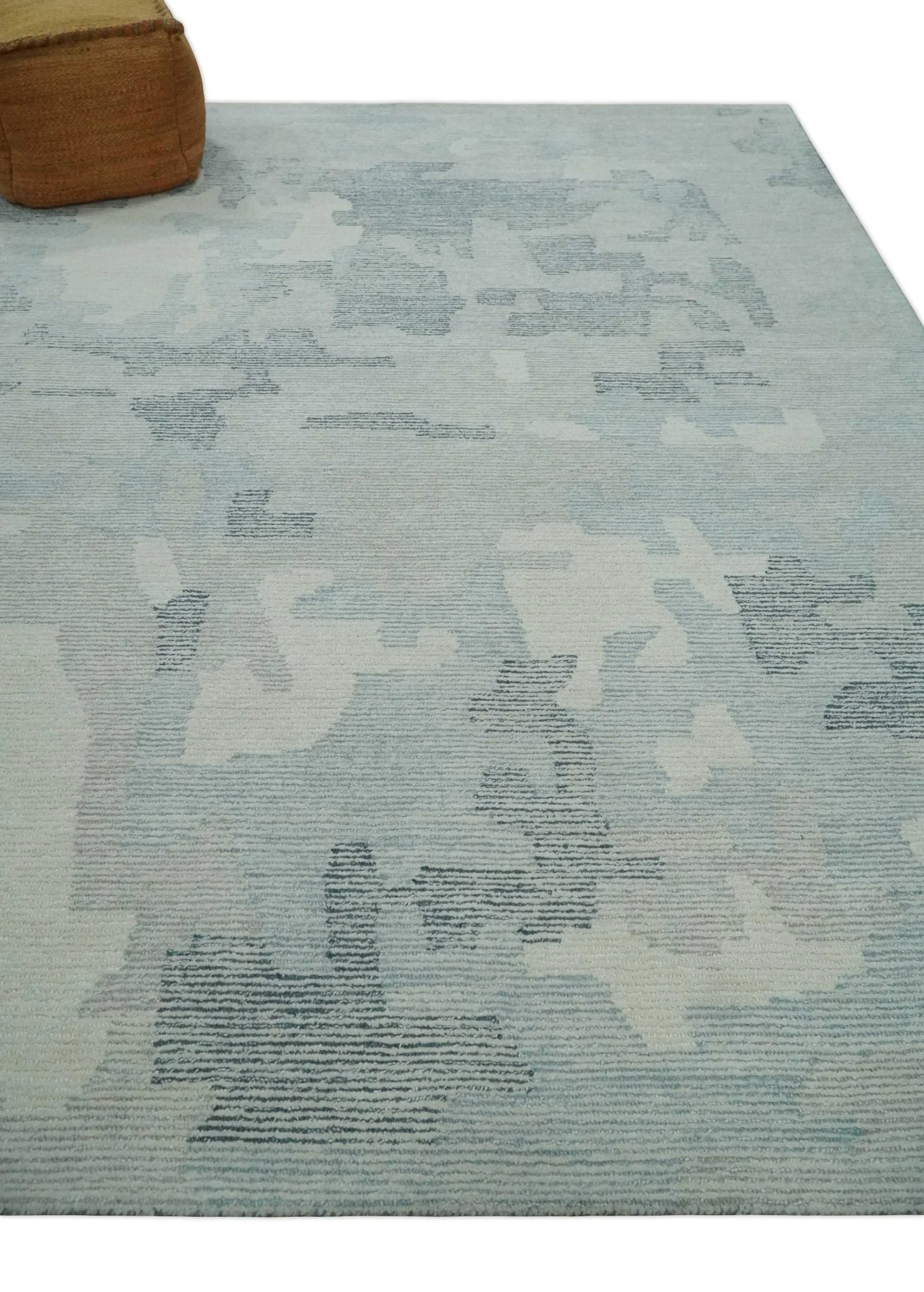 Custom Made Hand Tufted Ivory, Silver, Gray and Charcoal Modern Abstract Design Rug - Image 3