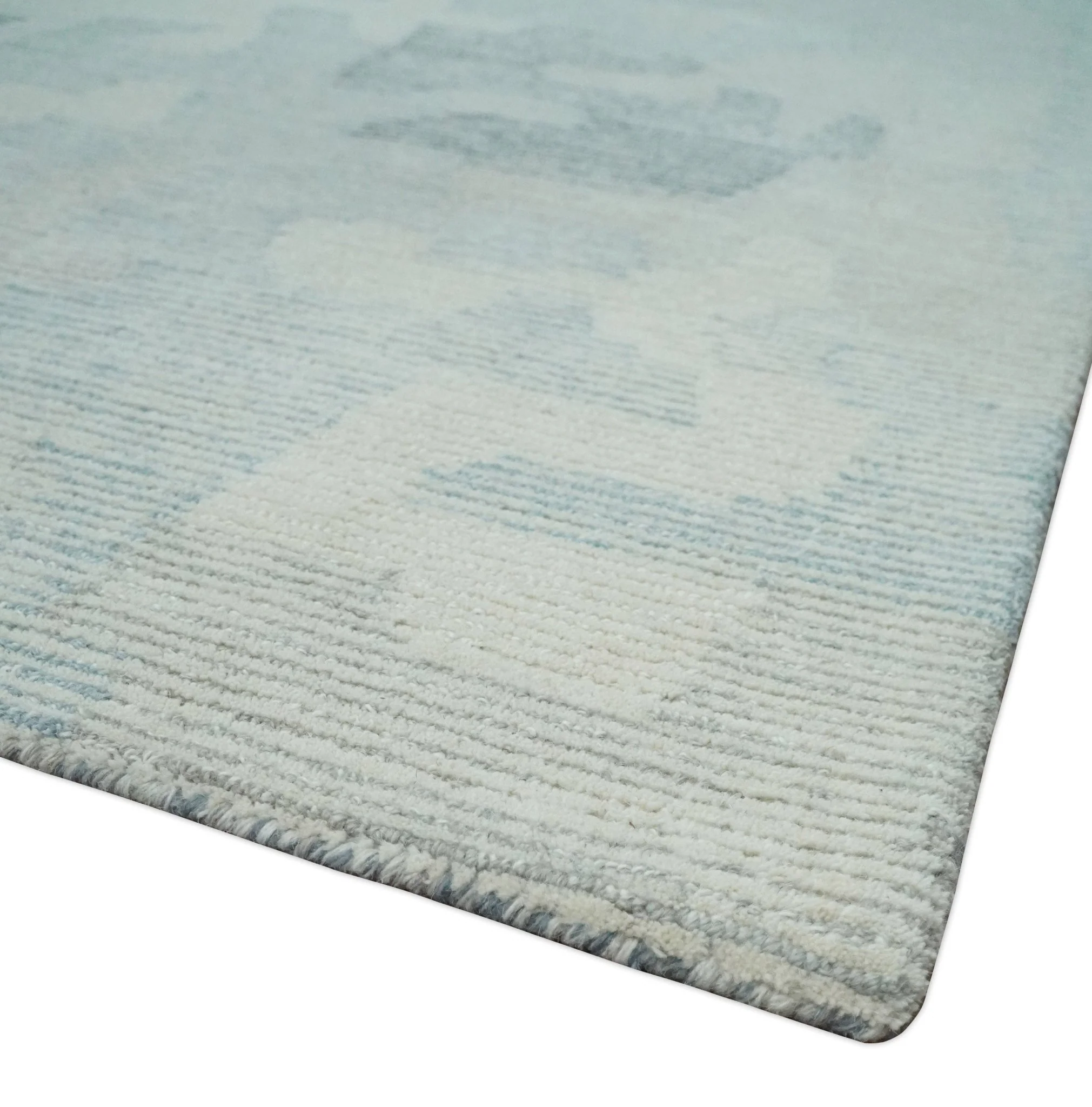 Custom Made Hand Tufted Ivory, Silver, Gray and Charcoal Modern Abstract Design Rug - Image 5