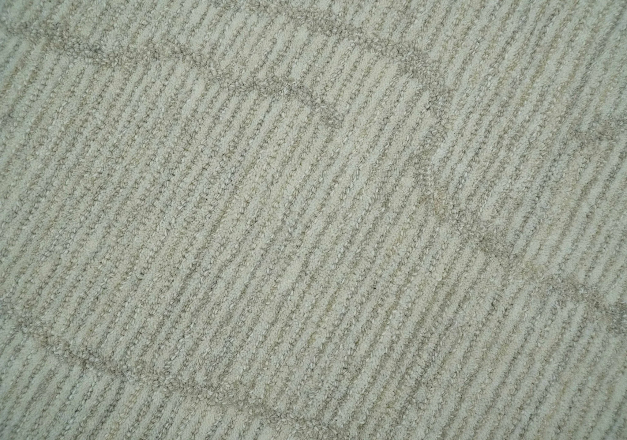 Earthy Neutral Custom Made Hand Tufted Multi Size Woolen Modern Ivory and Beige Area Rug - Image 4