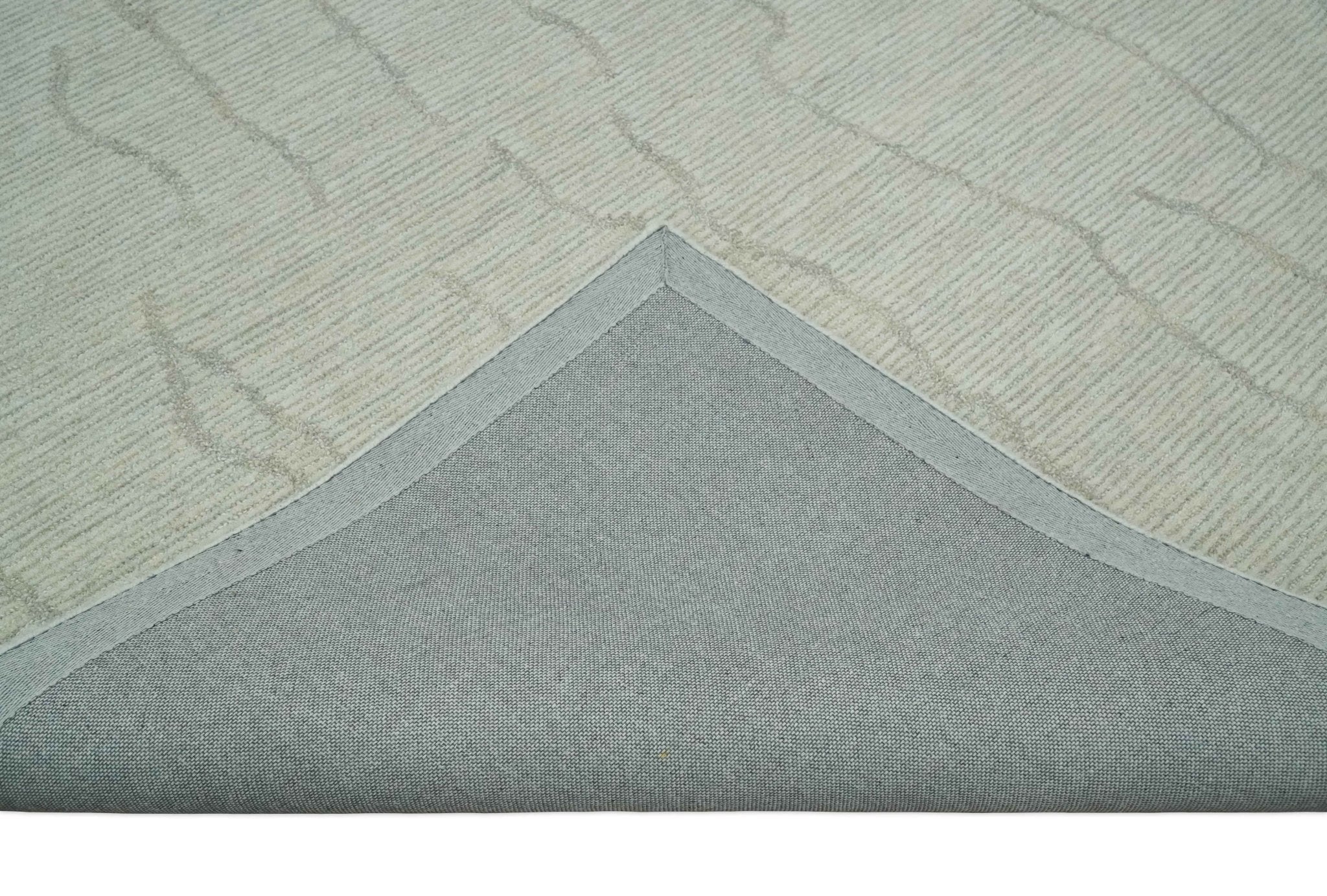 Earthy Neutral Custom Made Hand Tufted Multi Size Woolen Modern Ivory and Beige Area Rug - Image 7