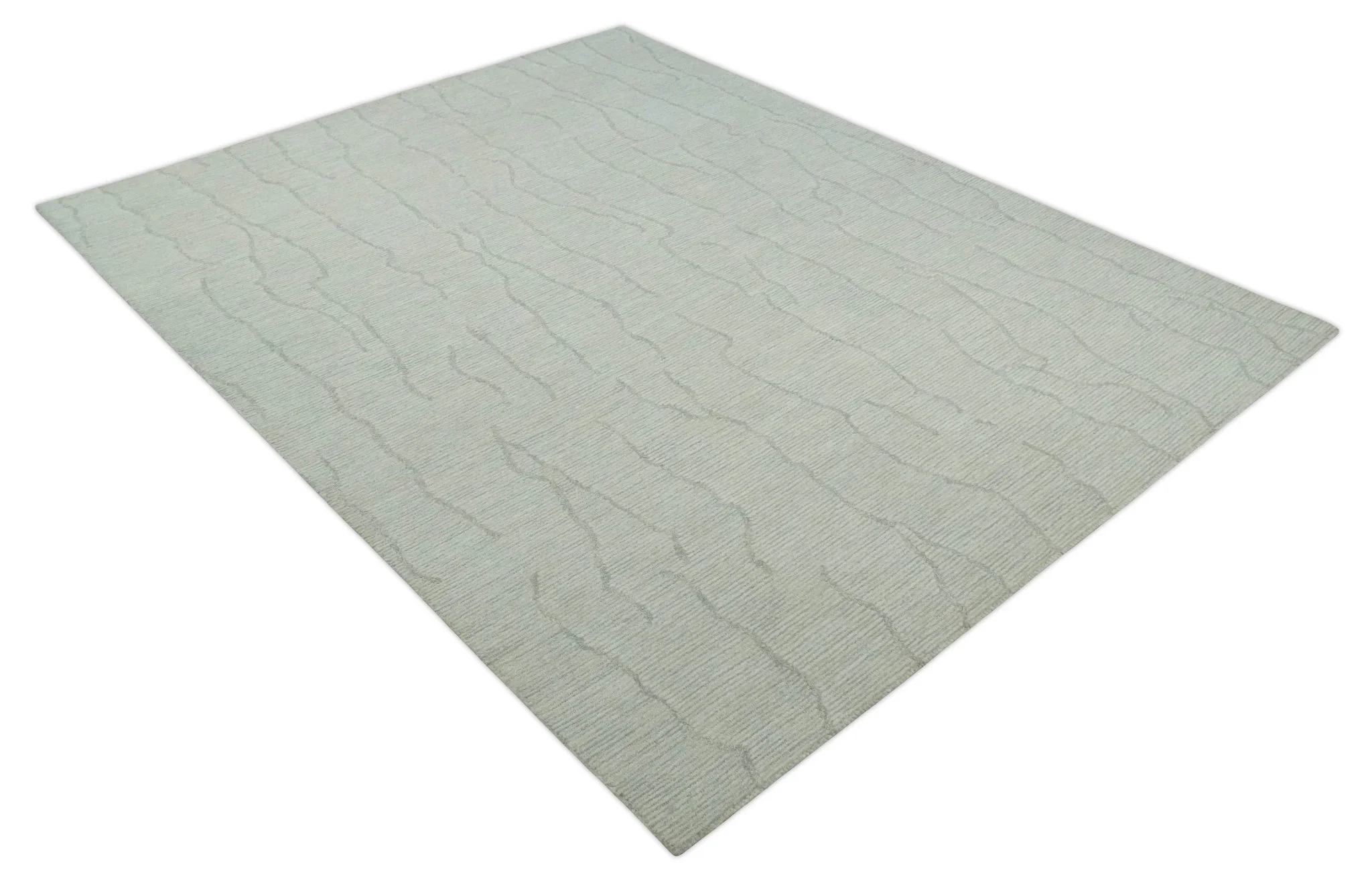 Earthy Neutral Custom Made Hand Tufted Multi Size Woolen Modern Ivory and Beige Area Rug - Image 9