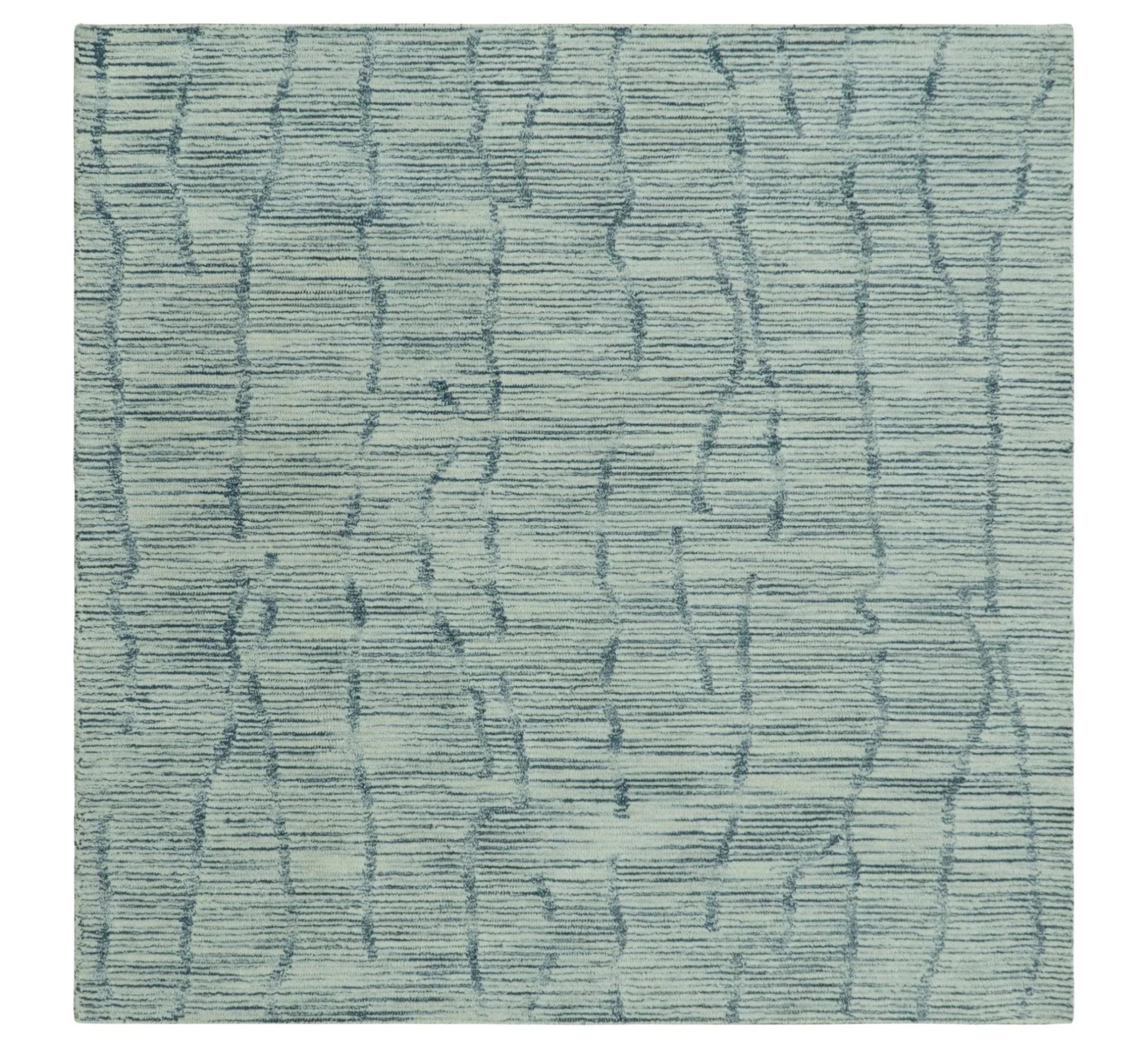 Custom Made Hand Tufted Multi Size Woolen Modern Ivory and Blue Area Rug - Image 11
