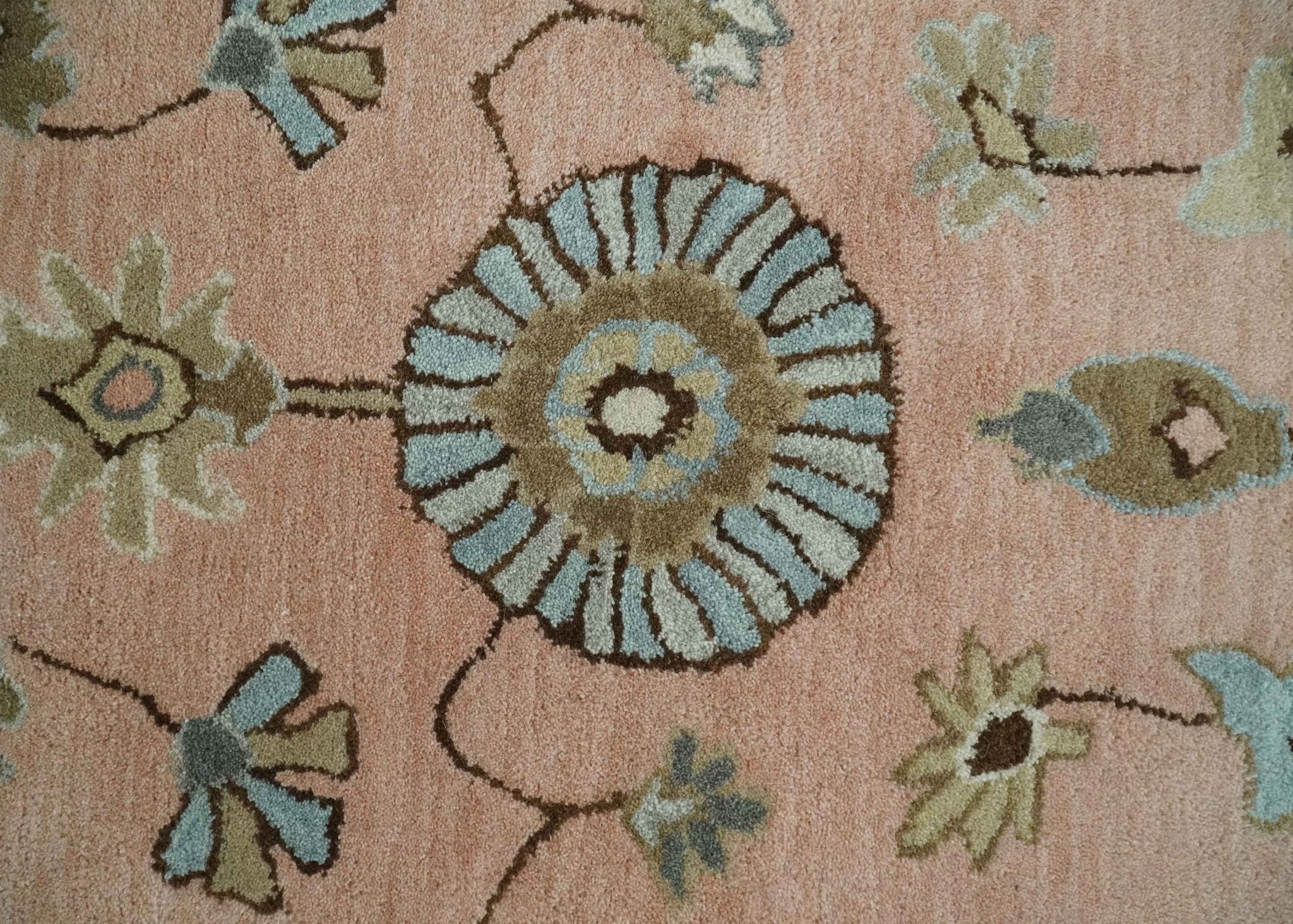 Custom Made Hand Tufted Peach Pink and Ivory Modern Colorful Oushak Rug, Kids, Living Room and Bedroom Rug - Image 10