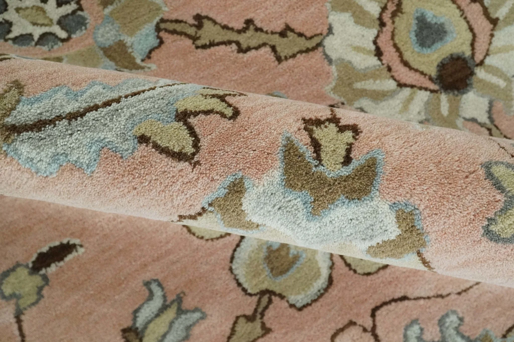 Custom Made Hand Tufted Peach Pink and Ivory Modern Colorful Oushak Rug, Kids, Living Room and Bedroom Rug - Image 5