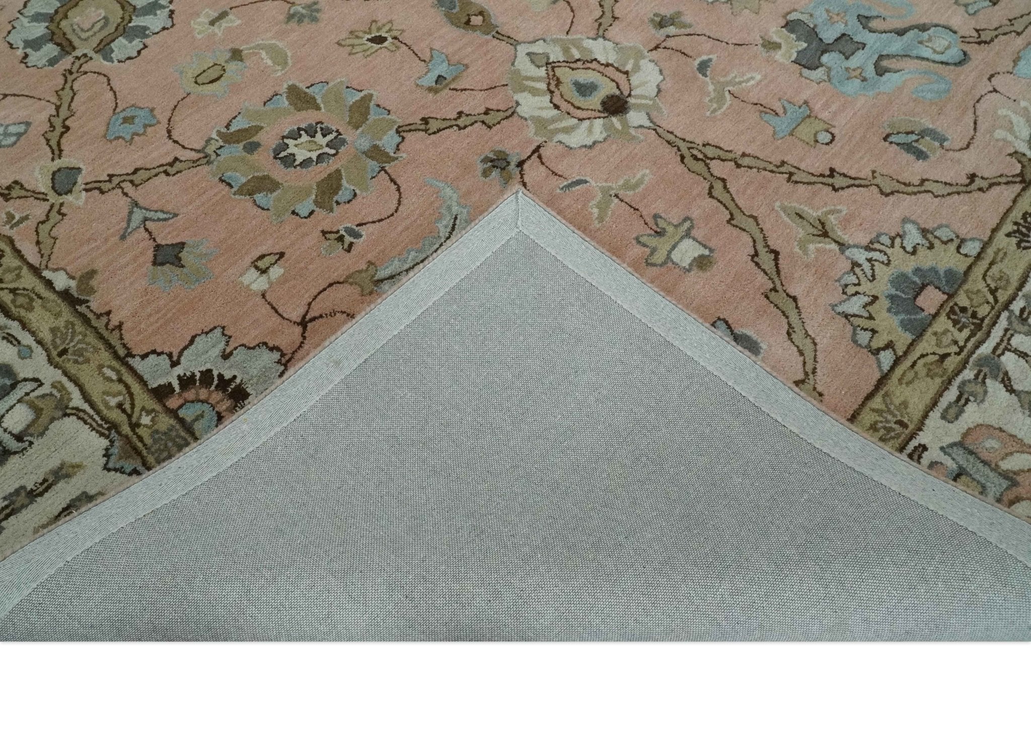 Custom Made Hand Tufted Peach Pink and Ivory Modern Colorful Oushak Rug, Kids, Living Room and Bedroom Rug - Image 6