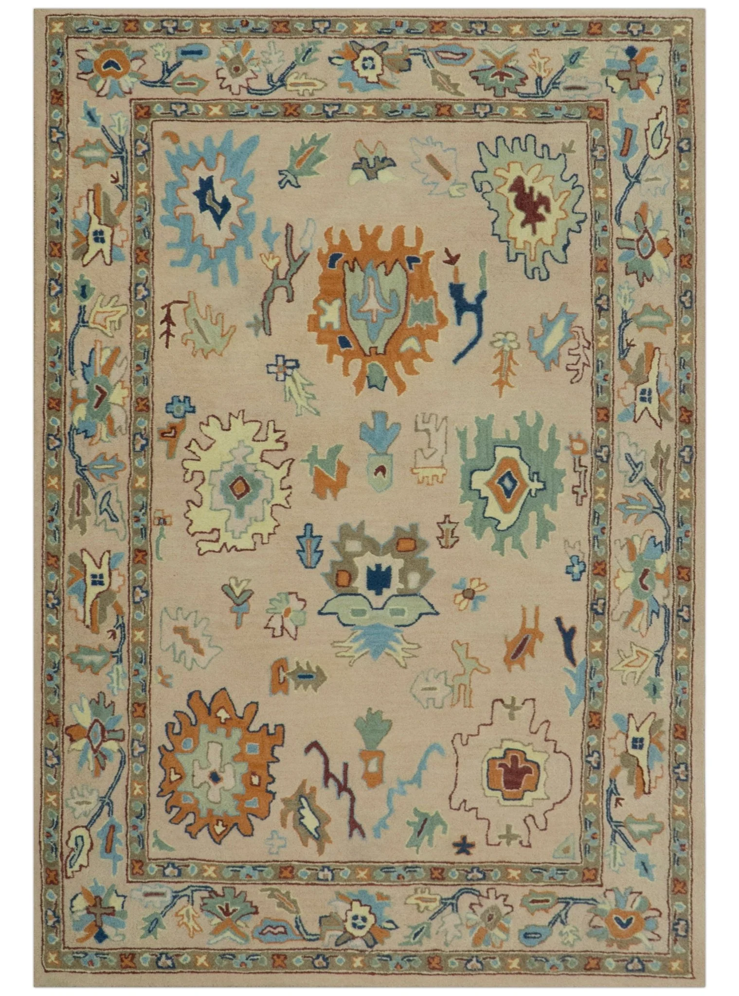 Ready to Ship Hand Tufted Pink Modern Colorful Oushak Rug, Kids, Living Room Rug - Image 10