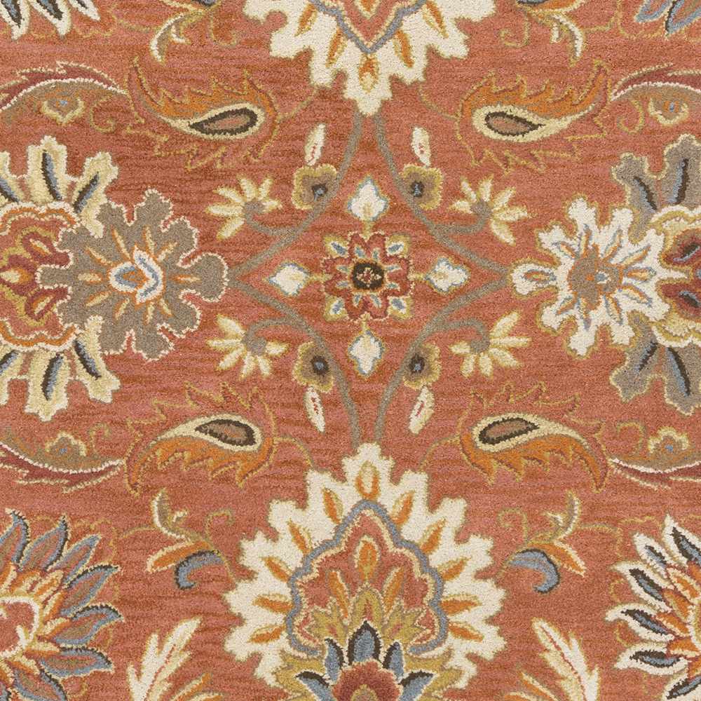 Hand Tufted Rust And Beige Traditional Floral Wool Area Rug - Image 13
