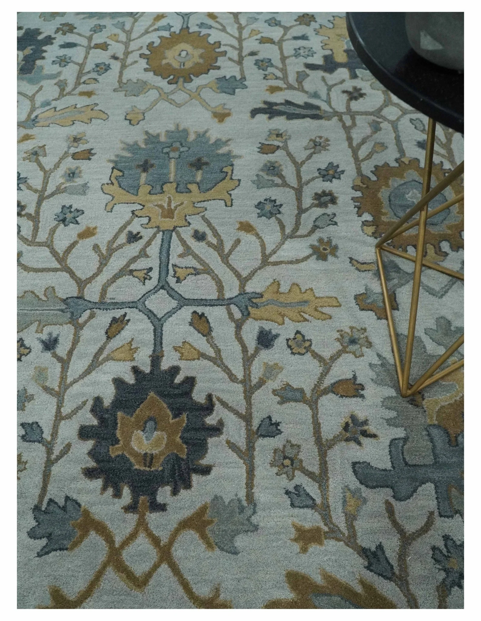 Hand Tufted Silver and Blue Donegal Oushak Rug, Multi Size Living Room and Bedroom Rug - Image 2