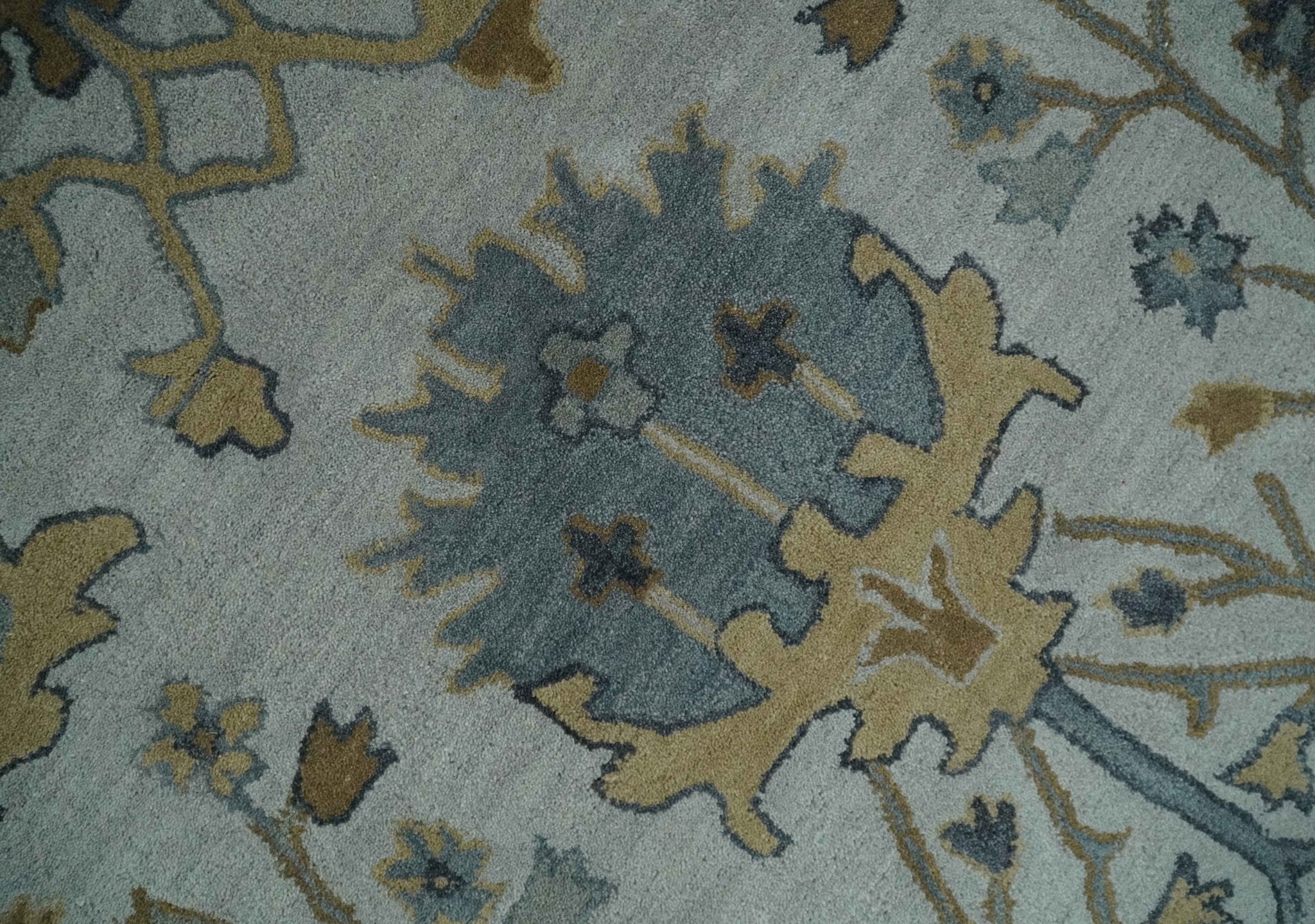 Hand Tufted Silver and Blue Donegal Oushak Rug, Multi Size Living Room and Bedroom Rug - Image 4