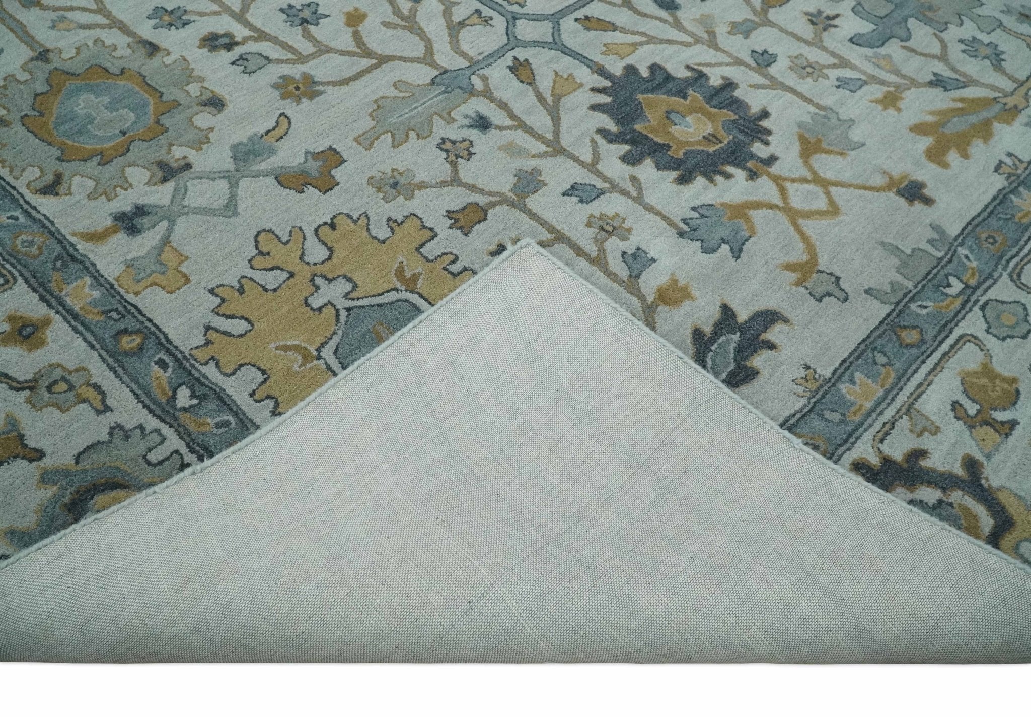Hand Tufted Silver and Blue Donegal Oushak Rug, Multi Size Living Room and Bedroom Rug - Image 7