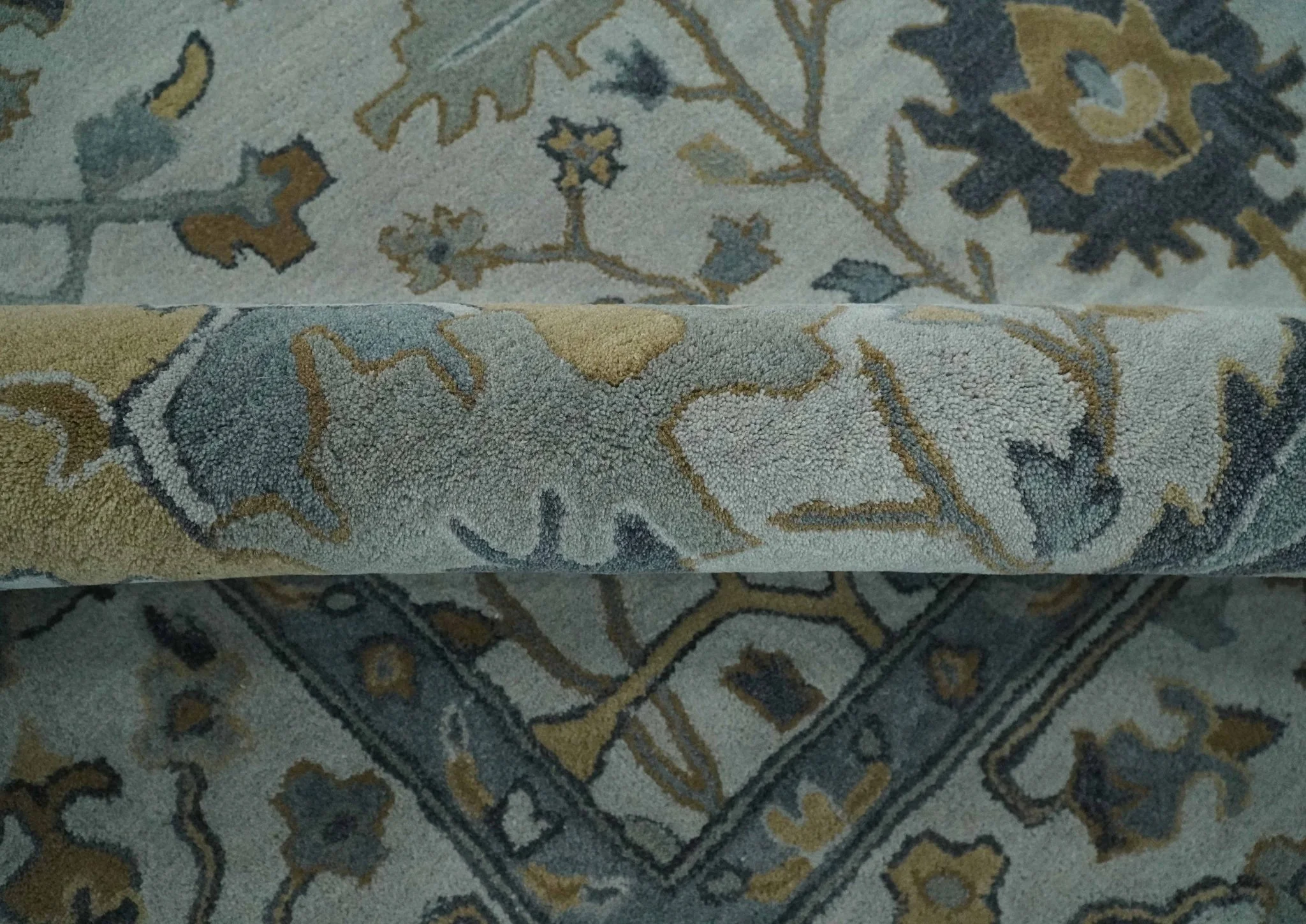 Hand Tufted Silver and Blue Donegal Oushak Rug, Multi Size Living Room and Bedroom Rug - Image 8