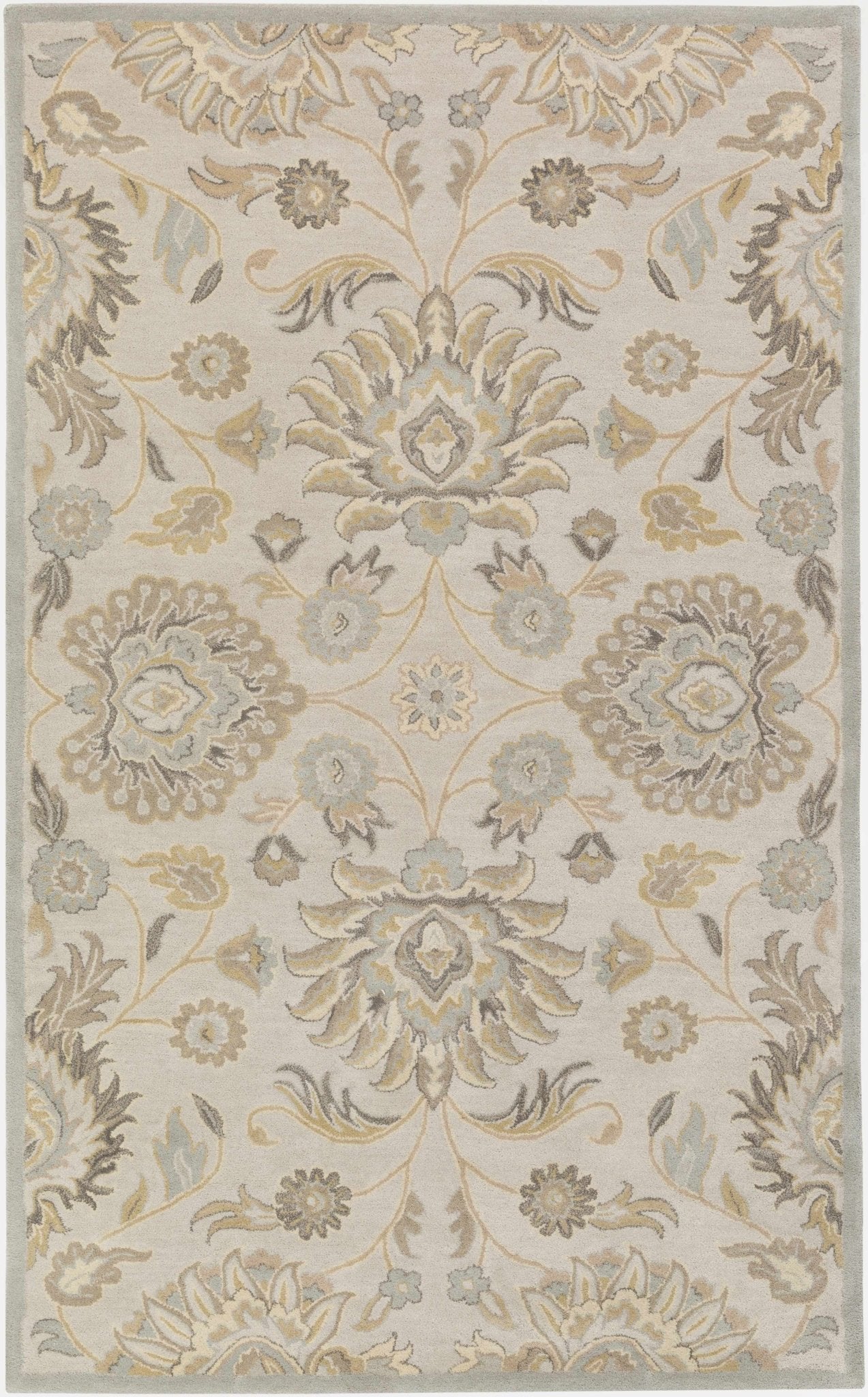 Hand Tufted Tan Traditional Style Wool Area Rug - Image 10