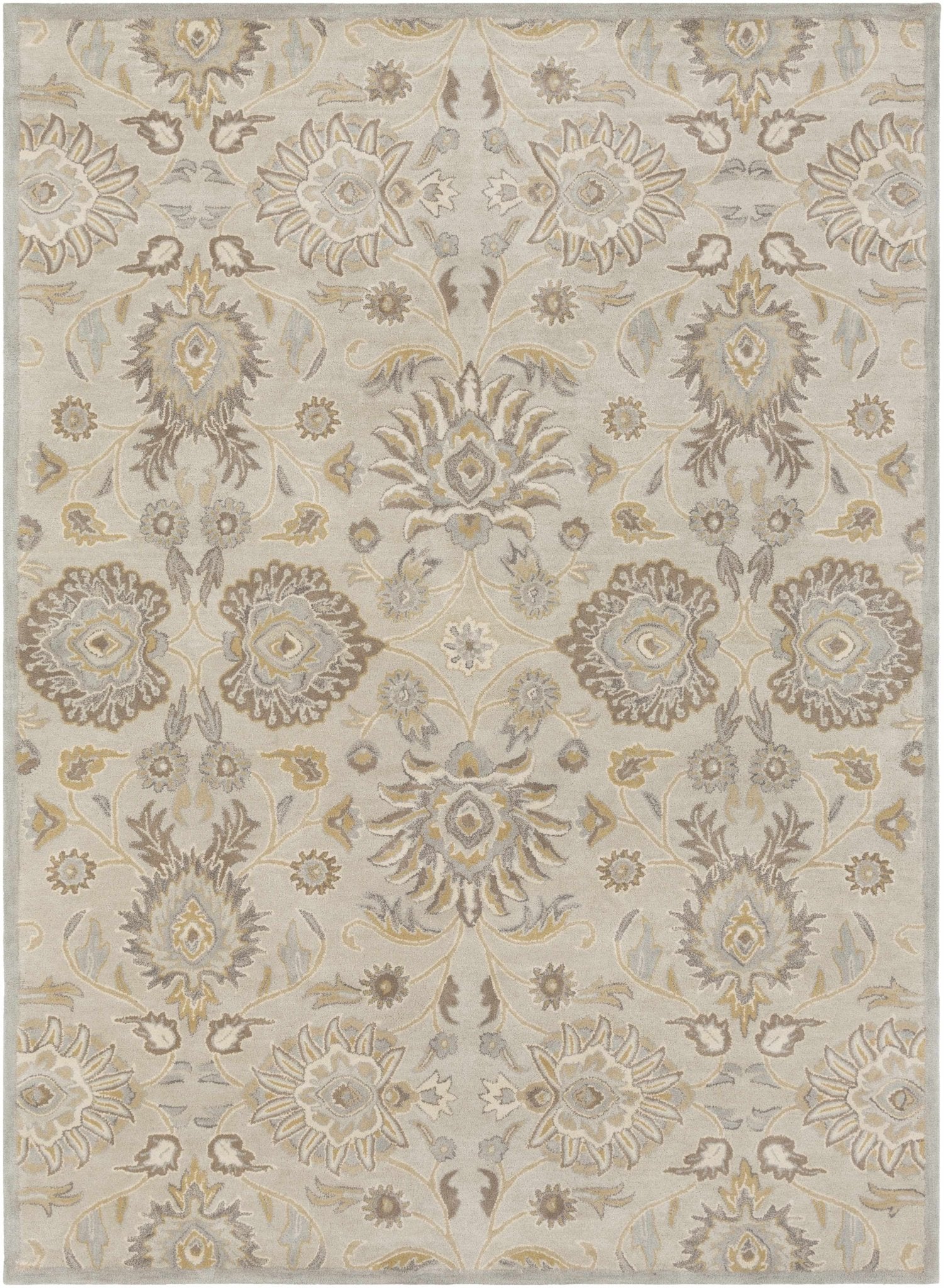 Hand Tufted Tan Traditional Style Wool Area Rug - Image 12