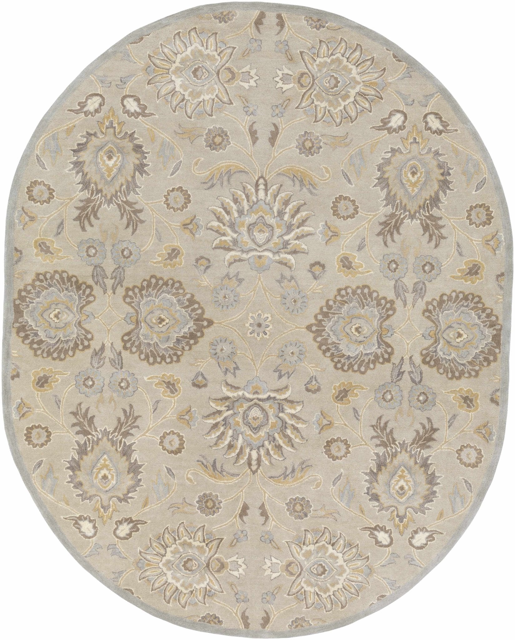 Hand Tufted Tan Traditional Style Wool Area Rug - Image 13
