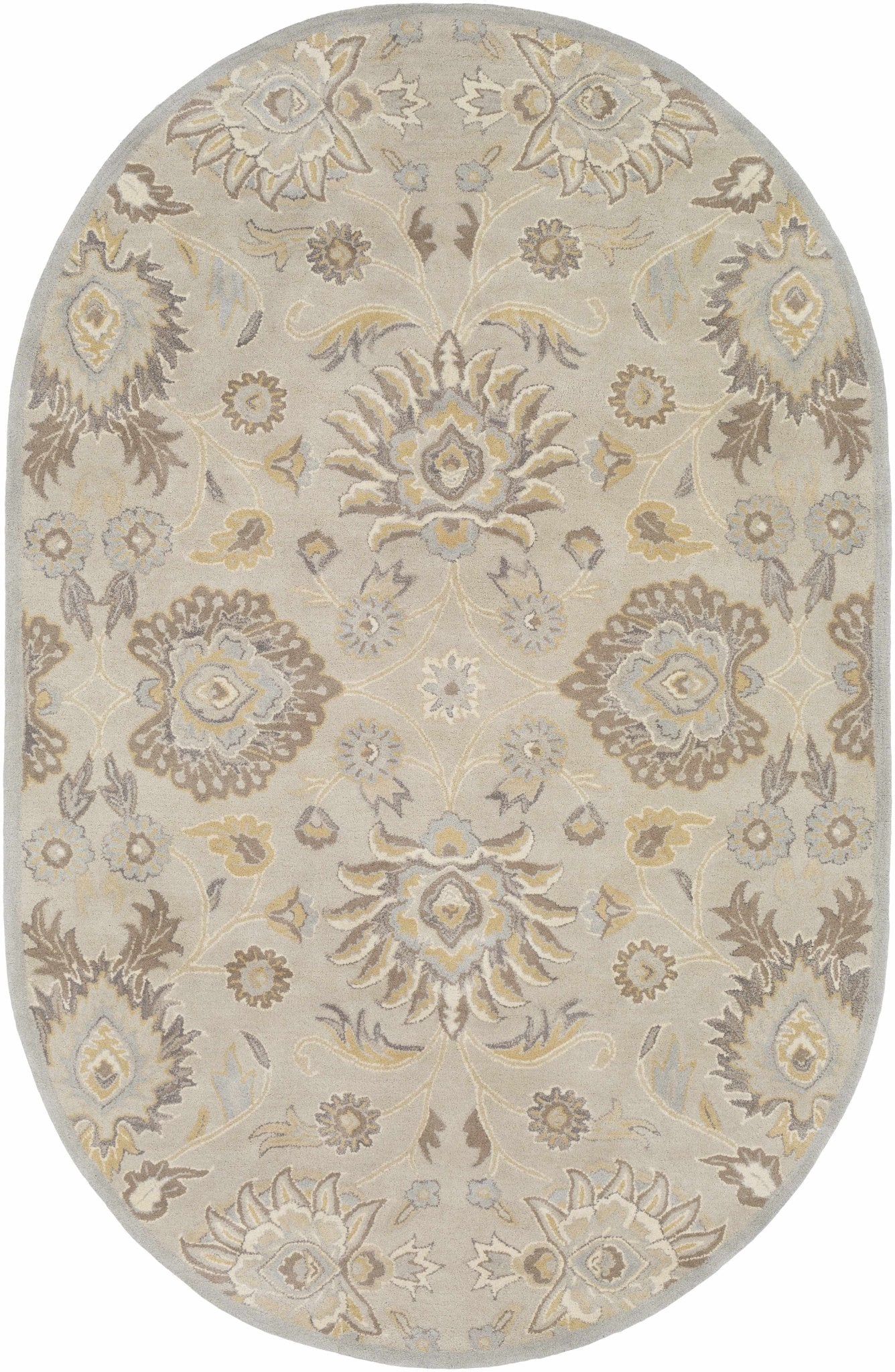 Hand Tufted Tan Traditional Style Wool Area Rug - Image 14