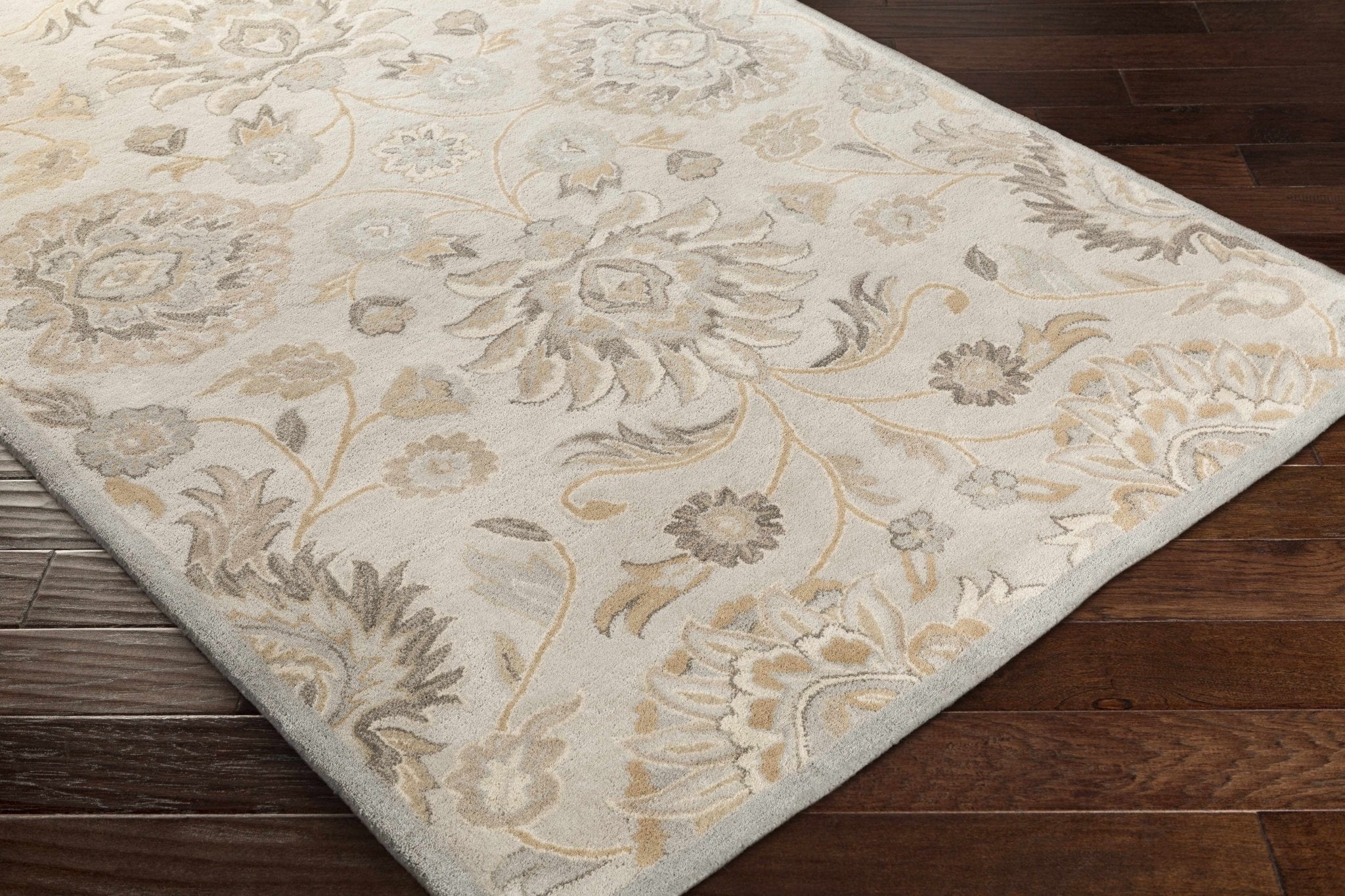 Hand Tufted Tan Traditional Style Wool Area Rug - Image 4