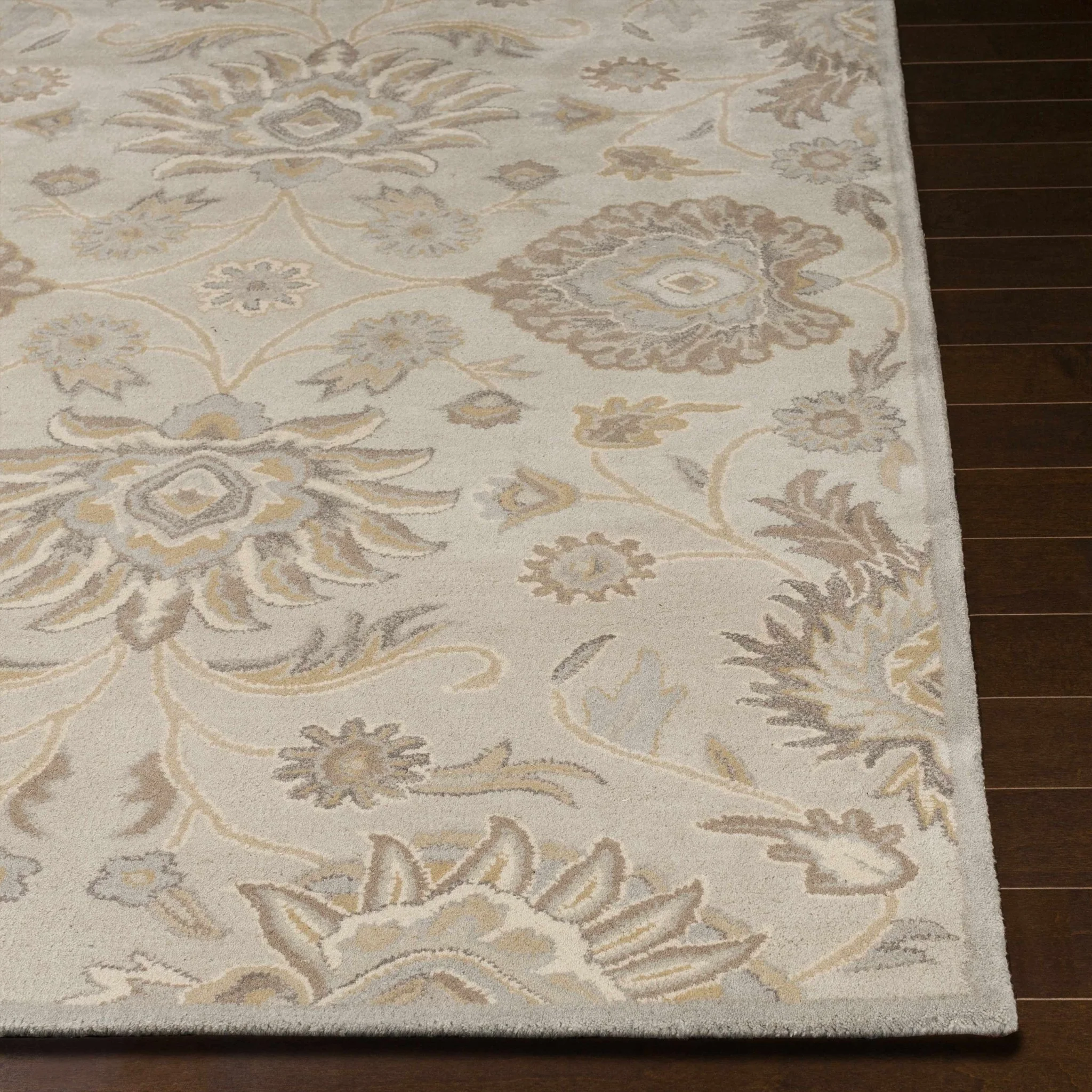 Hand Tufted Tan Traditional Style Wool Area Rug - Image 5