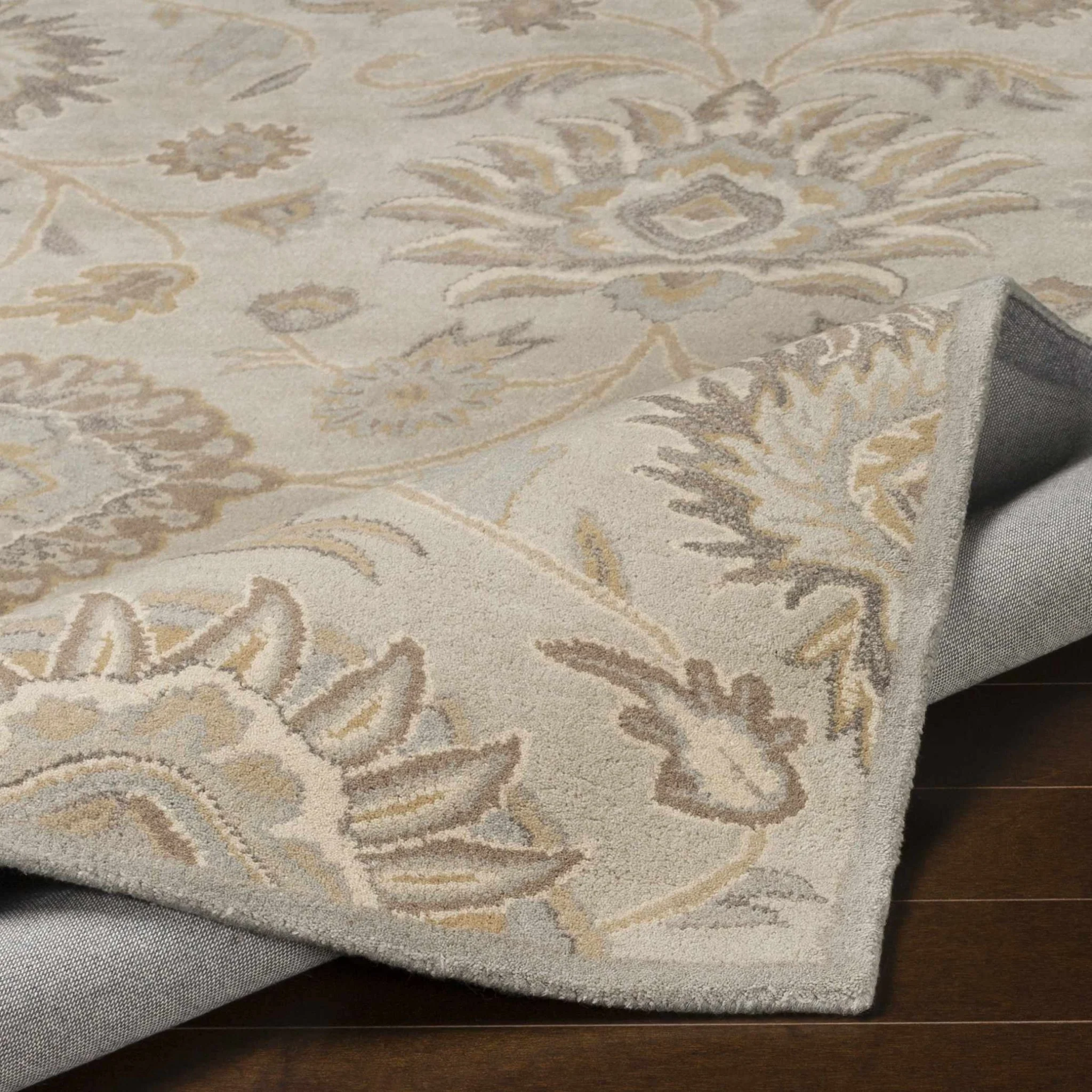 Hand Tufted Tan Traditional Style Wool Area Rug - Image 6