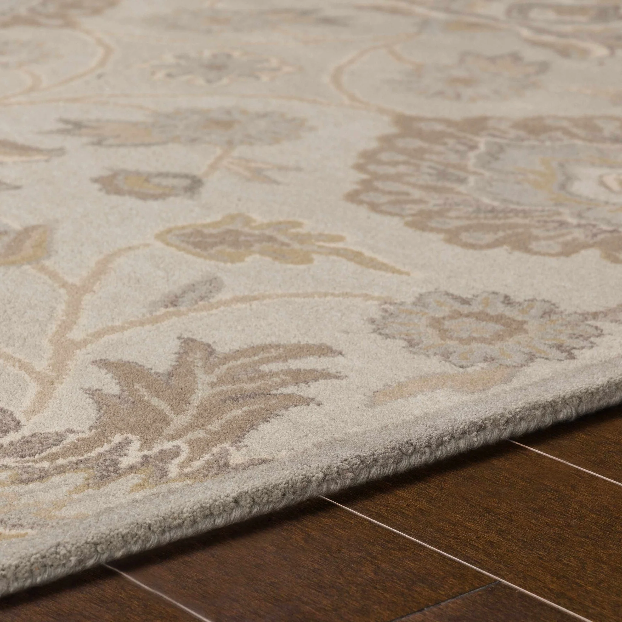 Hand Tufted Tan Traditional Style Wool Area Rug - Image 8