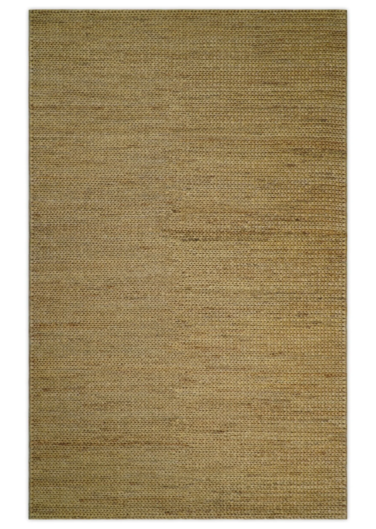 Hand Woven 100% Natural Fiber Brown Natural Jute and Wool Rug - Image 12