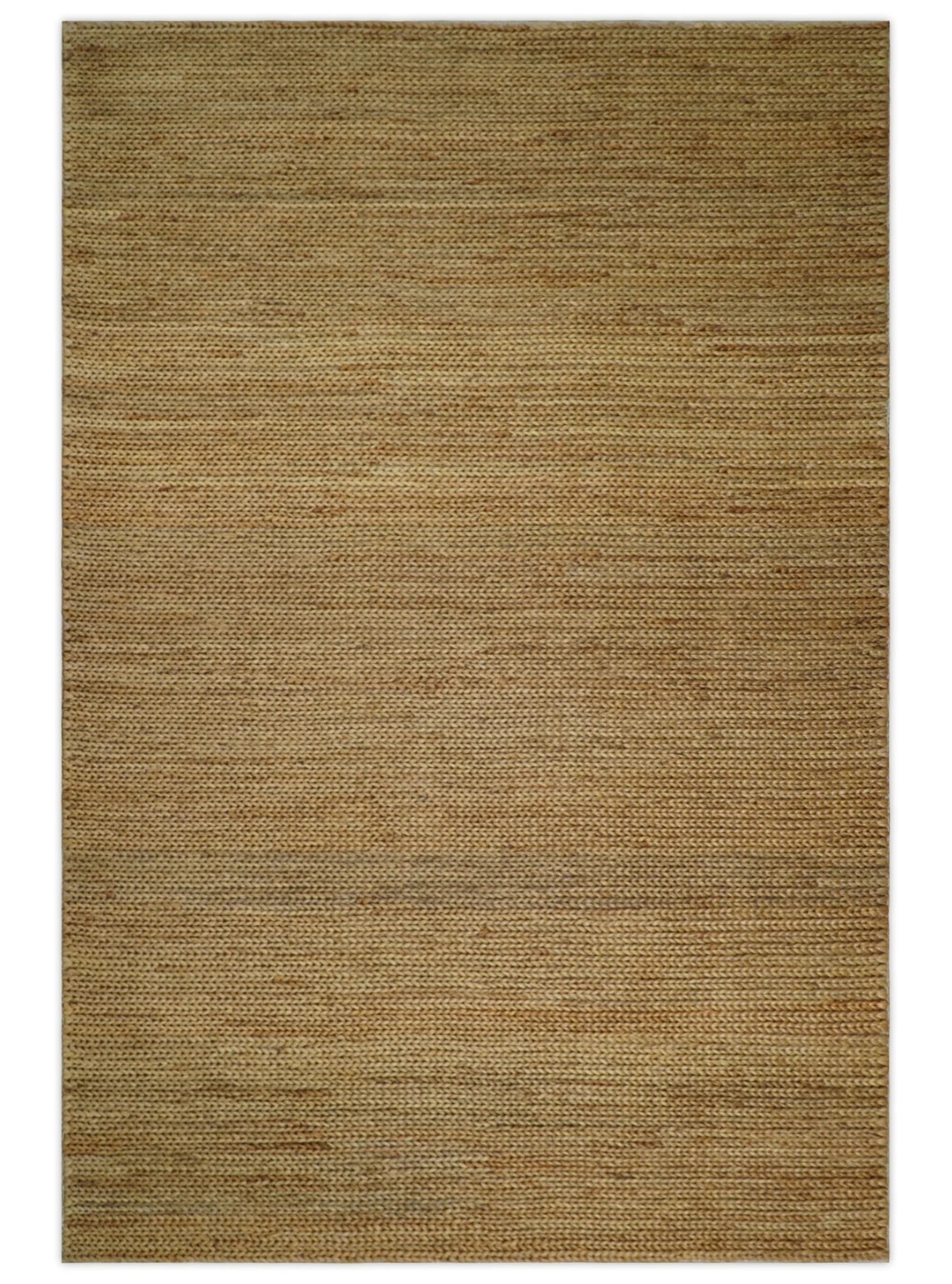 Hand Woven 100% Natural Fiber Brown Natural Jute and Wool Rug - Image 13