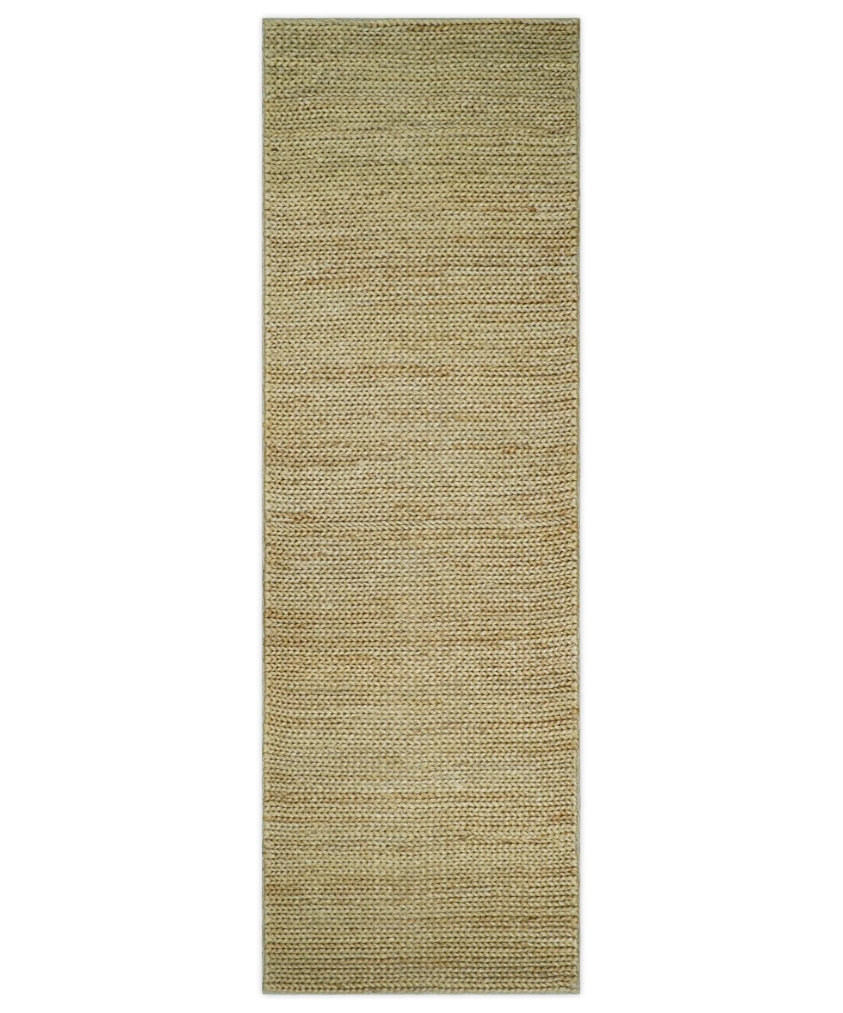 Hand Woven 100% Natural Fiber Brown Natural Jute and Wool Rug - Image 14