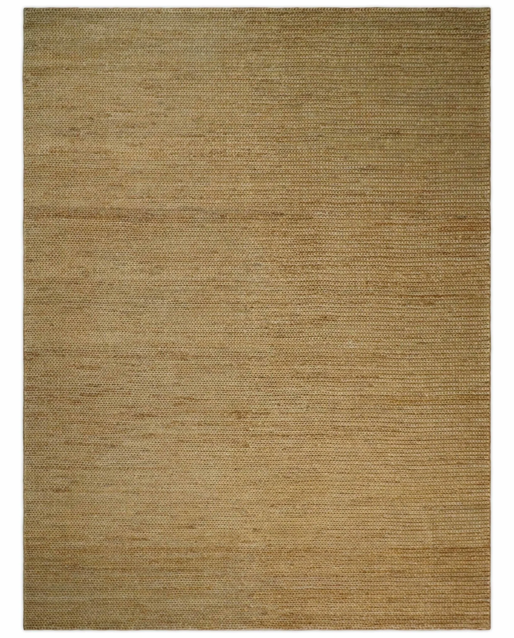 Hand Woven 100% Natural Fiber Brown Natural Jute and Wool Rug - Image 15