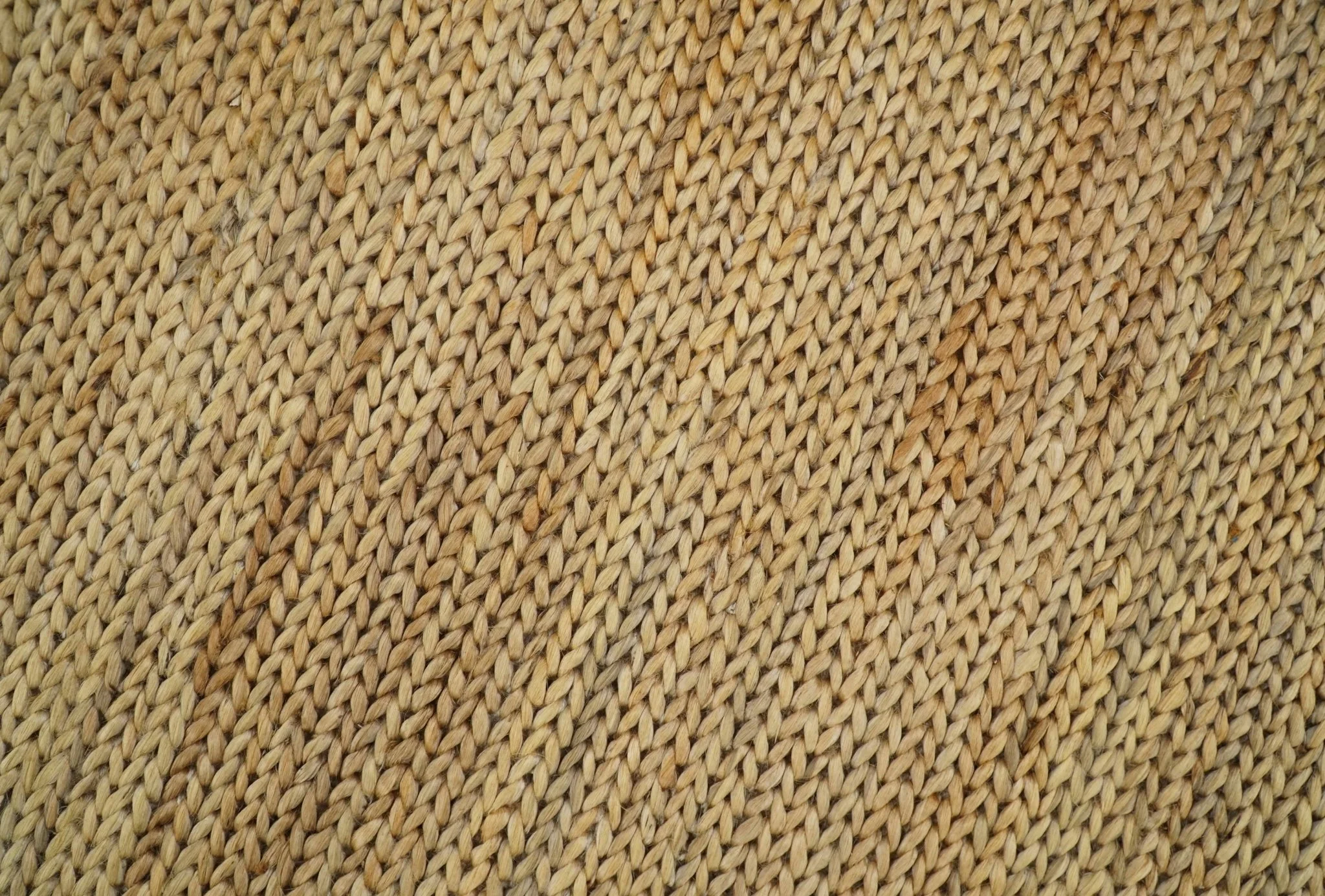 Hand Woven 100% Natural Fiber Brown Natural Jute and Wool Rug - Image 4