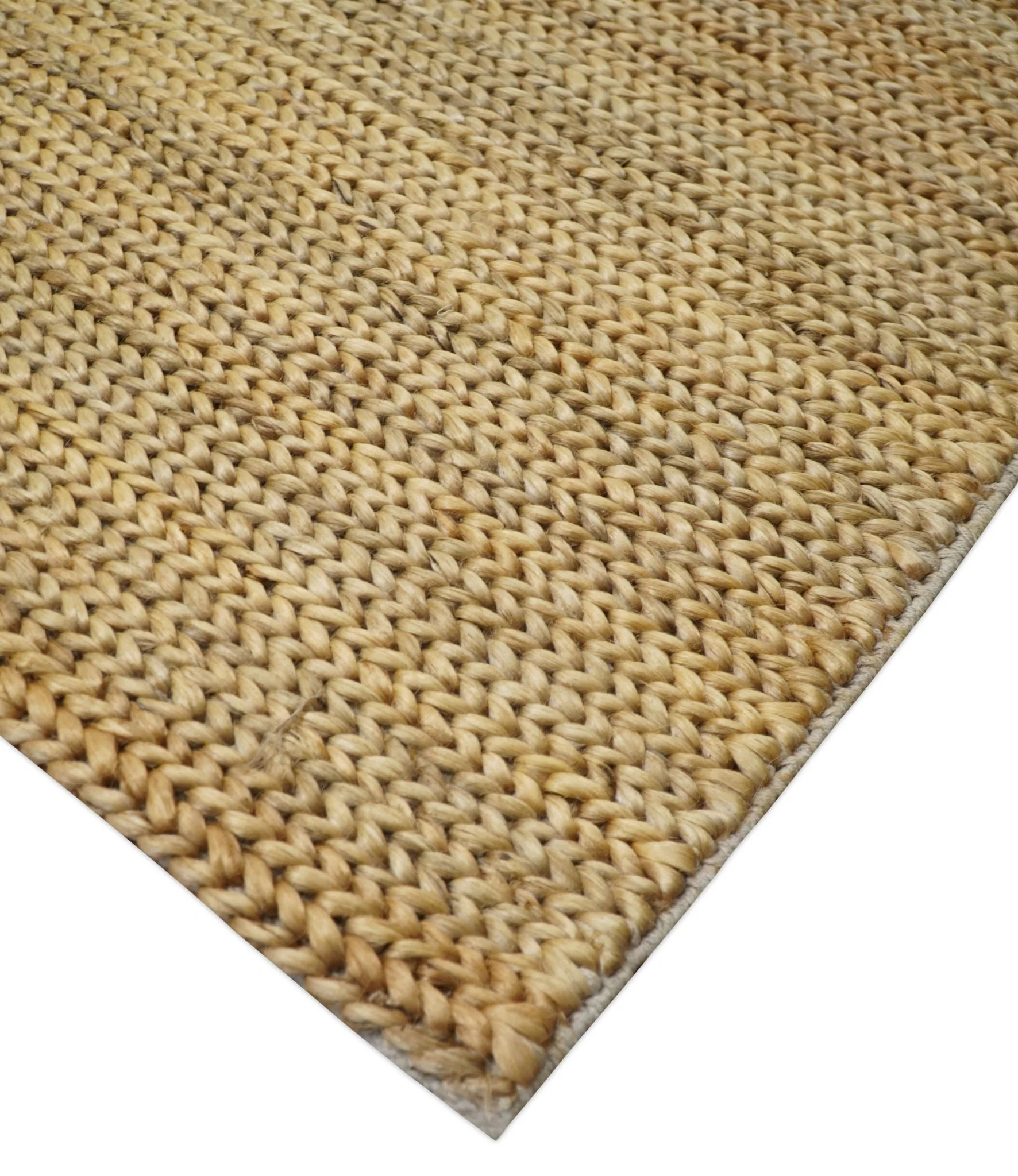 Hand Woven 100% Natural Fiber Brown Natural Jute and Wool Rug - Image 5
