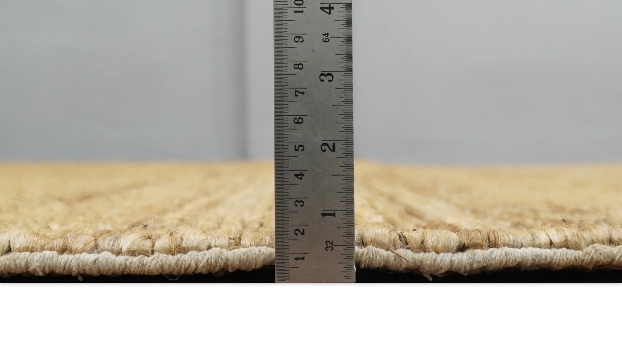 Hand Woven 100% Natural Fiber Brown Natural Jute and Wool Rug - Image 7