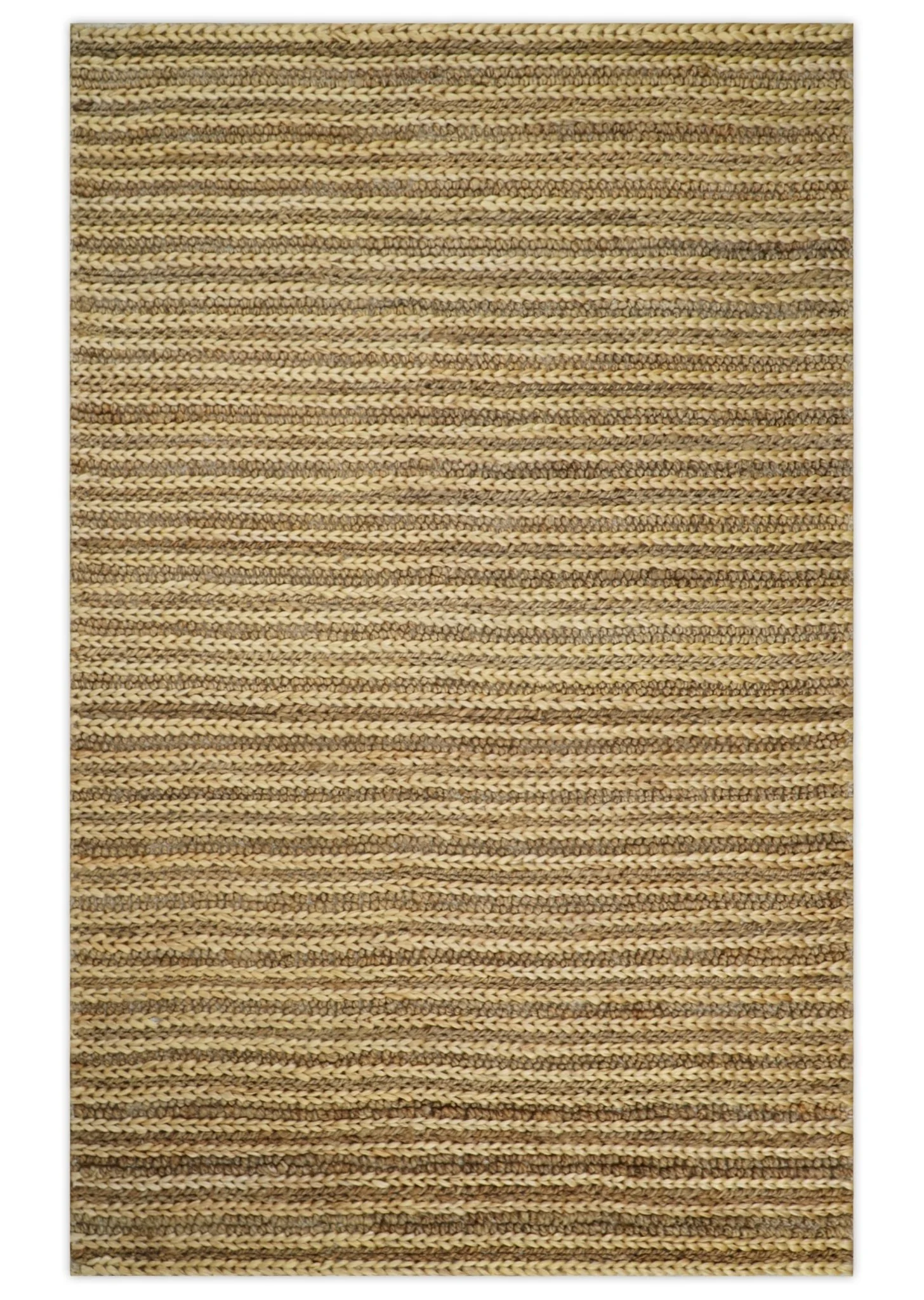 Hand Woven 100% Natural Fiber Brown Natural Jute and Wool Rug - Image 13