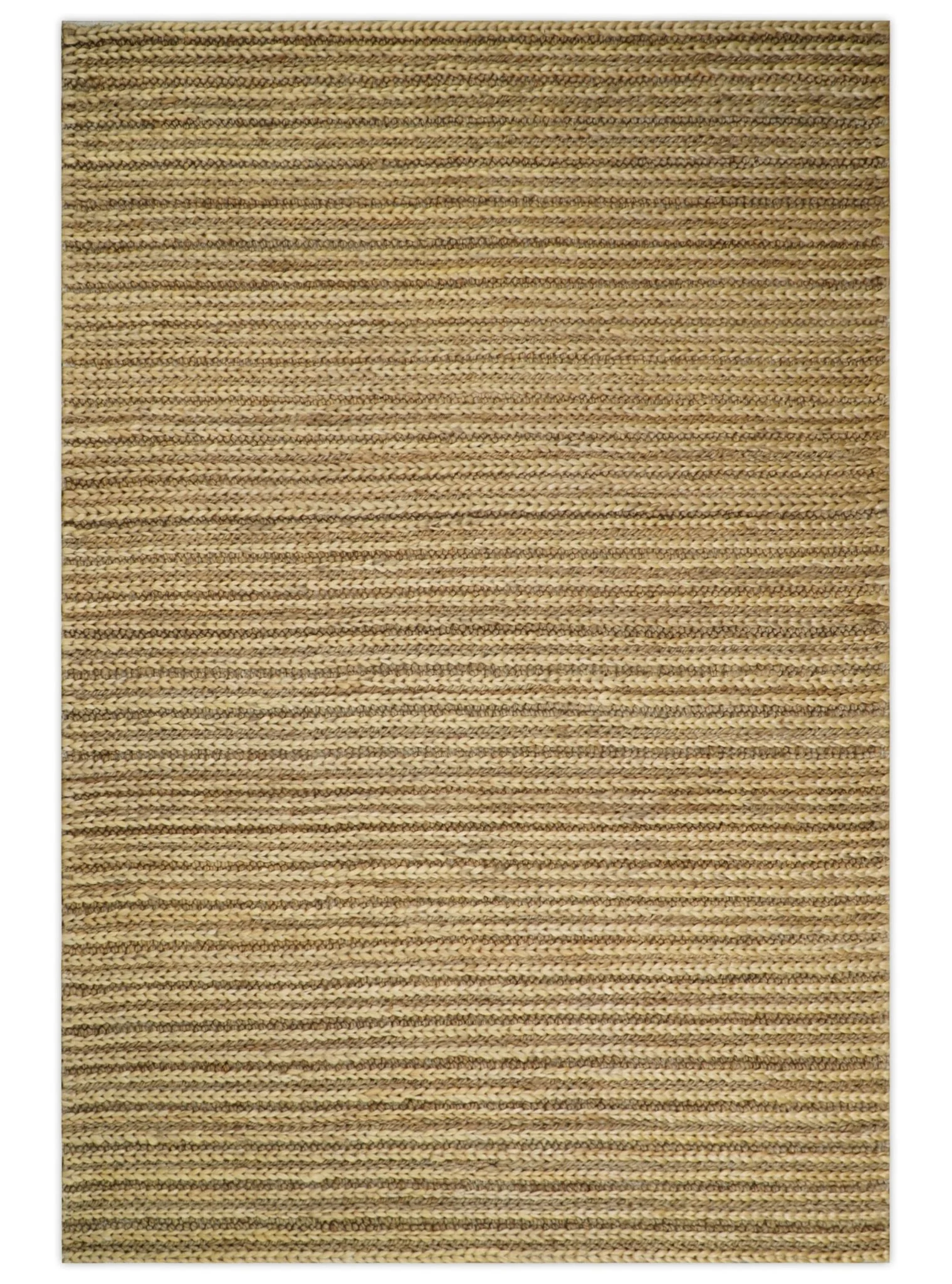 Hand Woven 100% Natural Fiber Brown Natural Jute and Wool Rug - Image 14