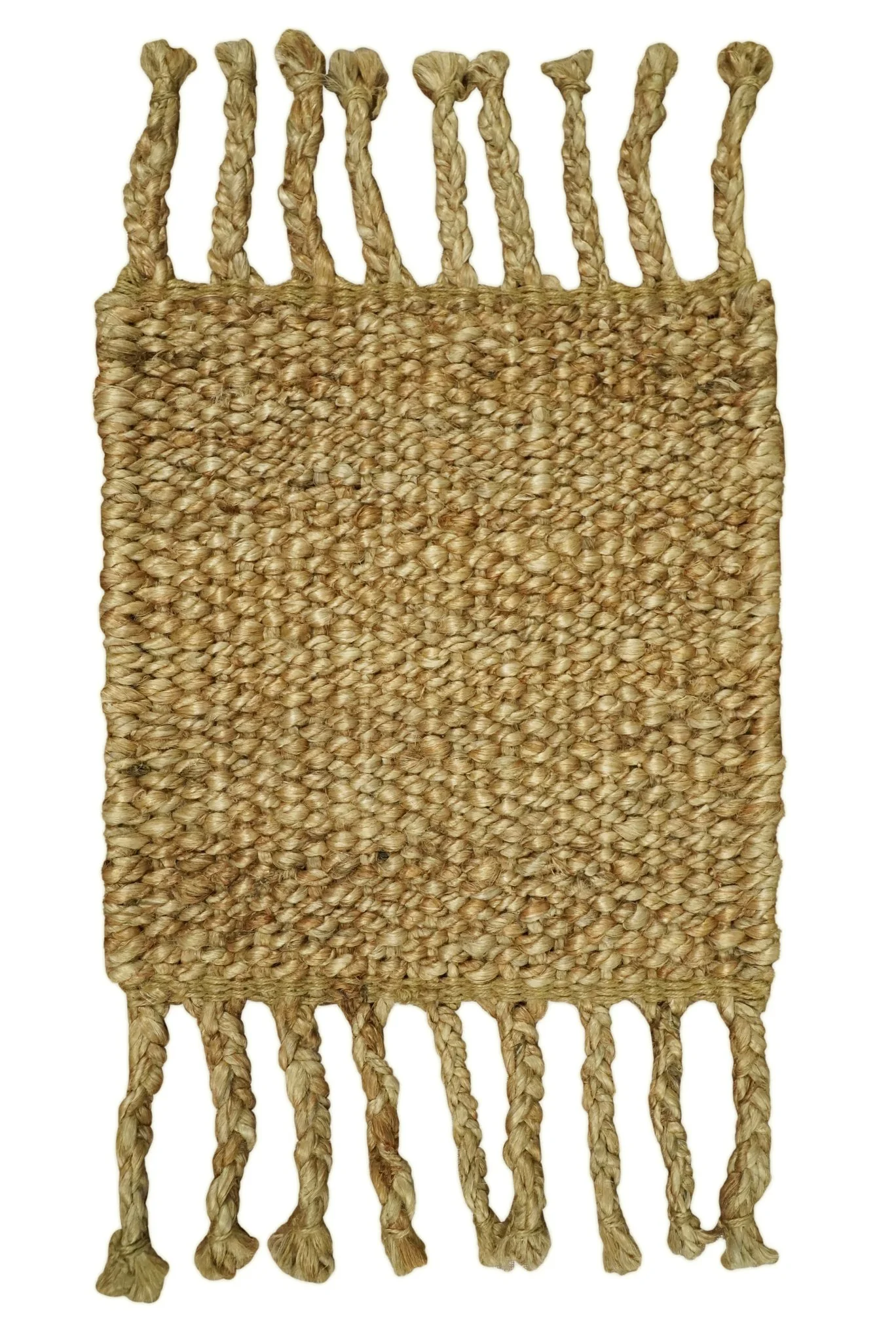 Hand Woven 100% Natural Fiber Brown Natural Jute Rug | JR008 - Image 10