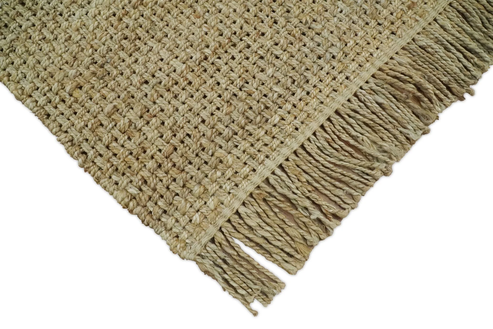 Hand Woven 100% Natural Fiber Brown Natural Jute Rug | JR007 - Image 7