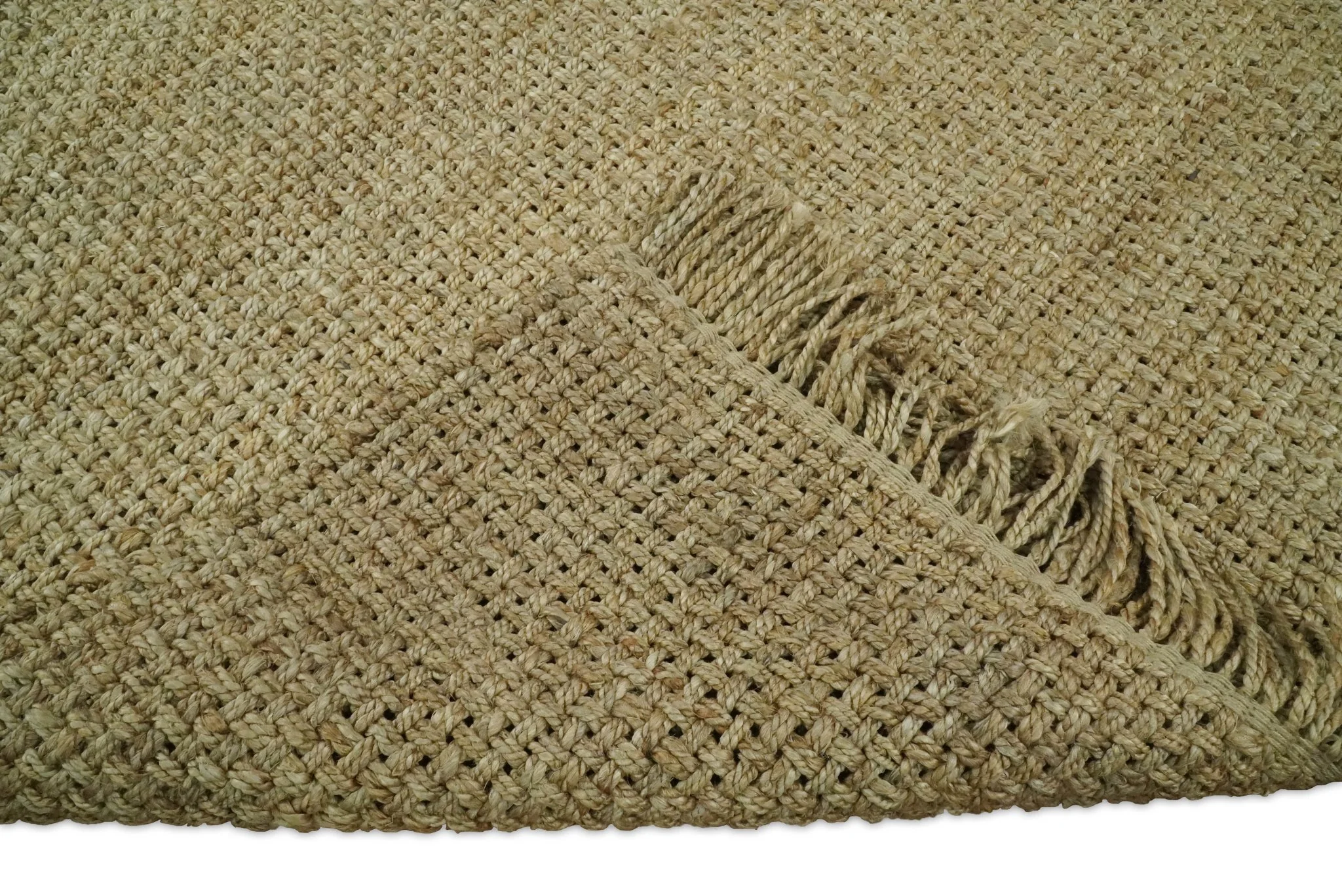 Hand Woven 100% Natural Fiber Brown Natural Jute Rug | JR007 - Image 8