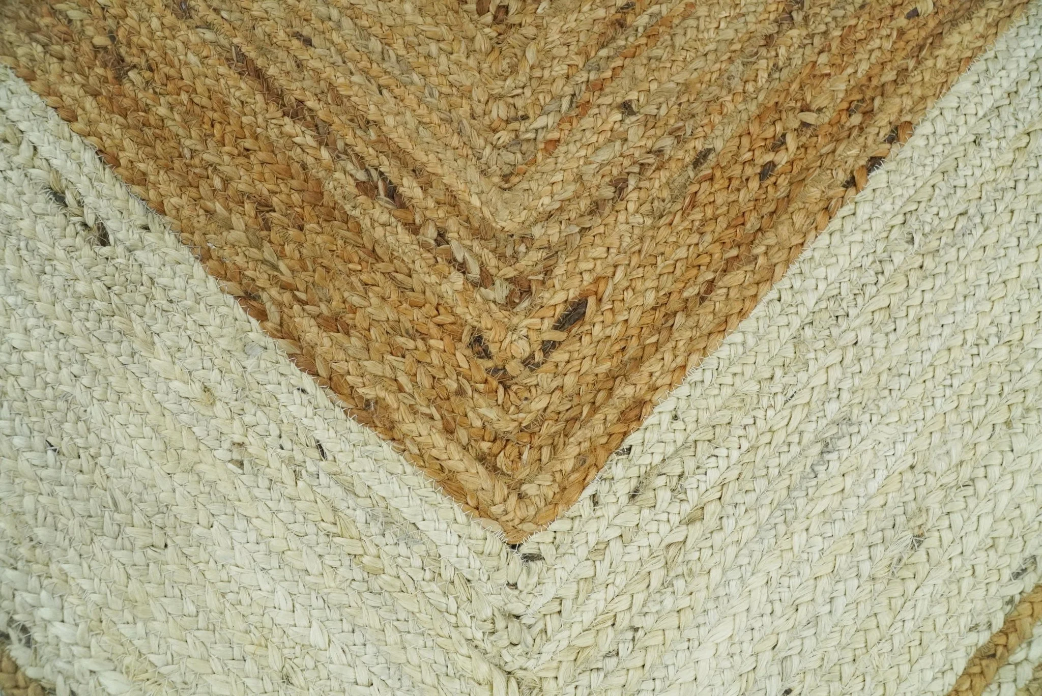 Hand Woven 100% Natural Fiber White and Brown Natural Jute Rug | JR3 - Image 11