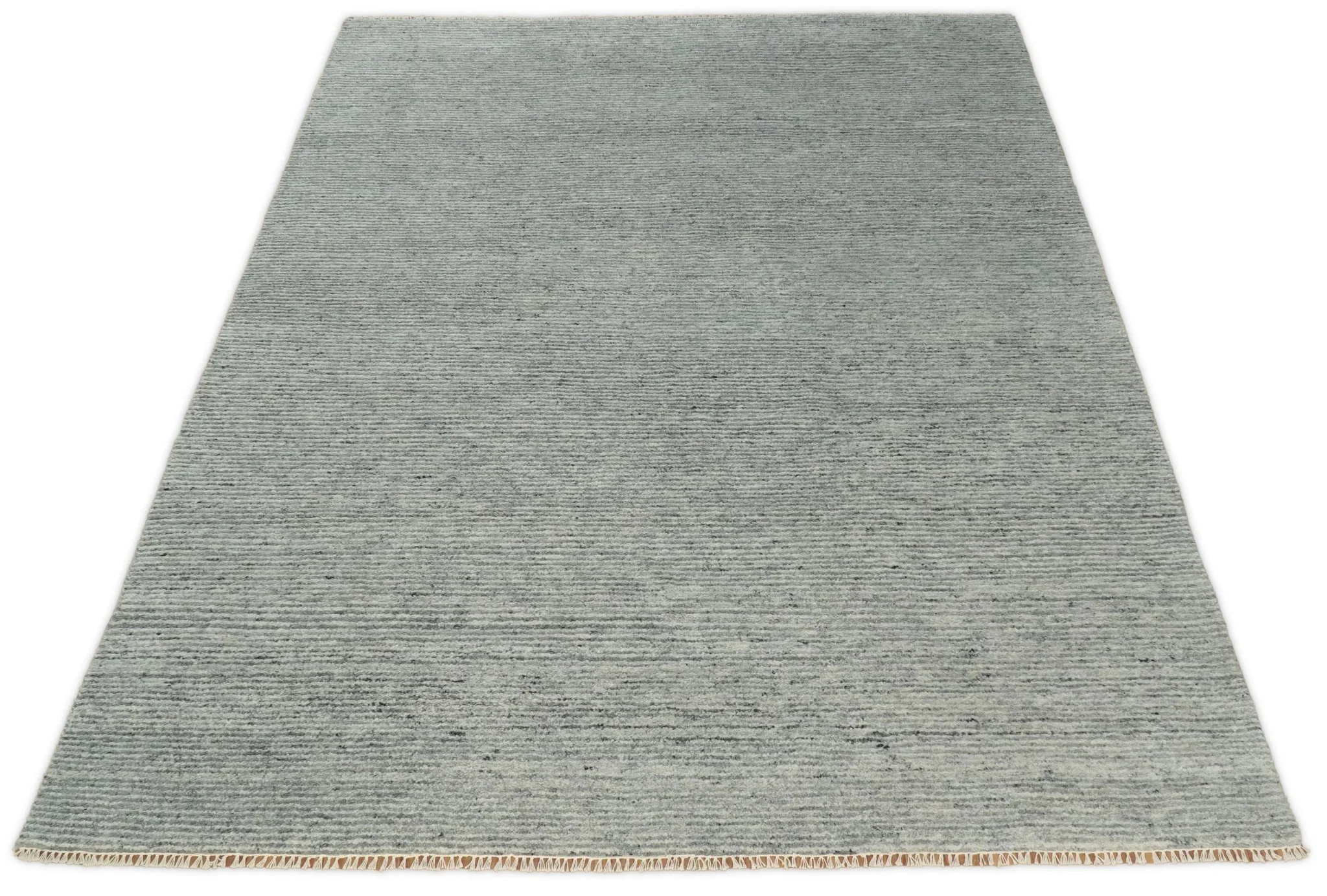 Hand Woven 8x10 Shaded Gray and Silver Rug Made with Fine Wool | TRDCP77810 - Image 4