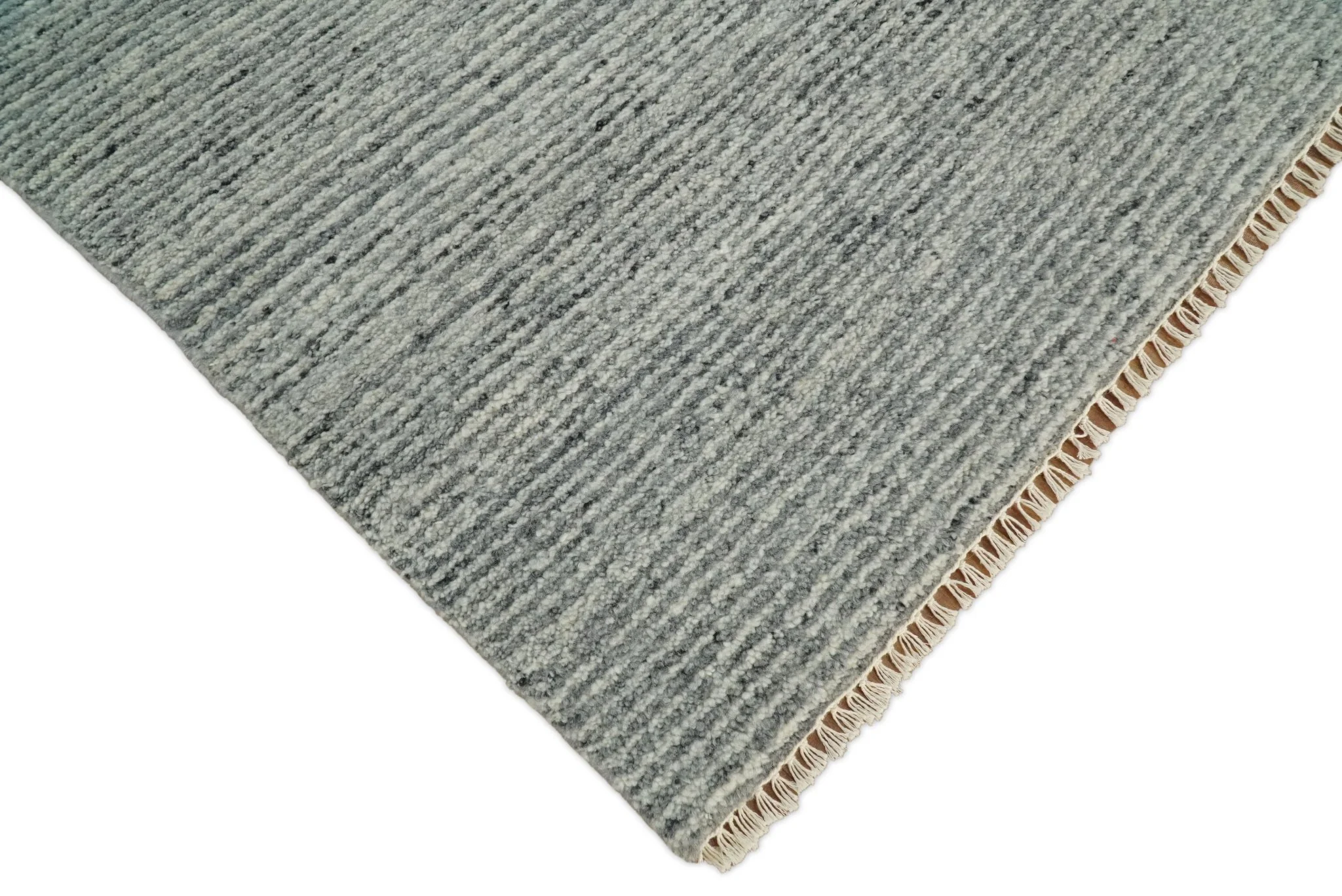 Hand Woven 8x10 Shaded Gray and Silver Rug Made with Fine Wool | TRDCP77810 - Image 5