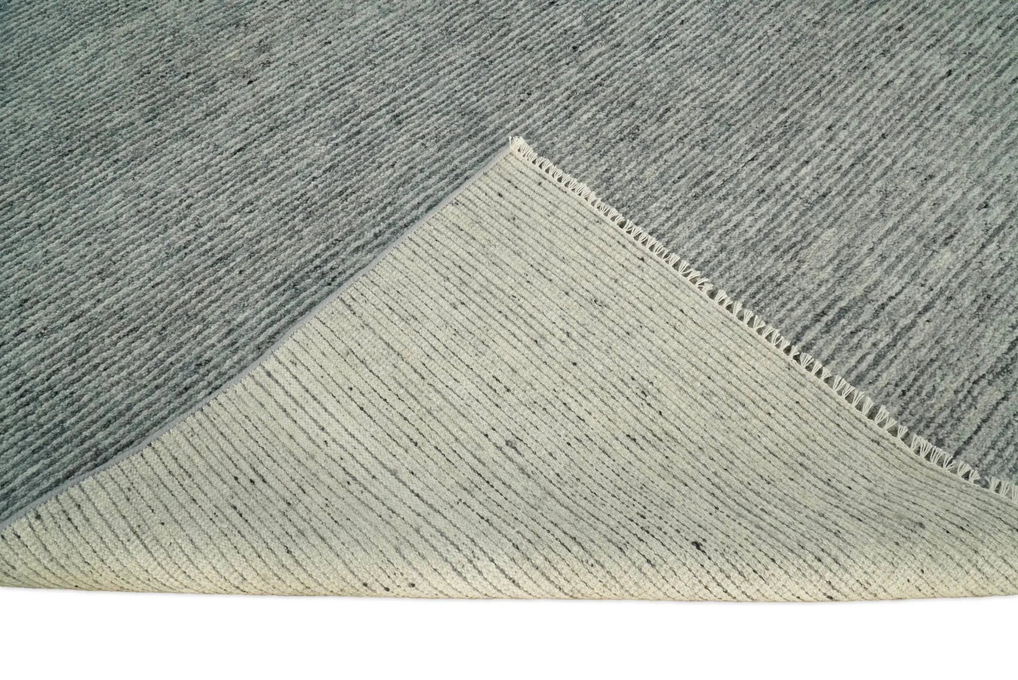 Hand Woven 8x10 Shaded Gray and Silver Rug Made with Fine Wool | TRDCP77810 - Image 8