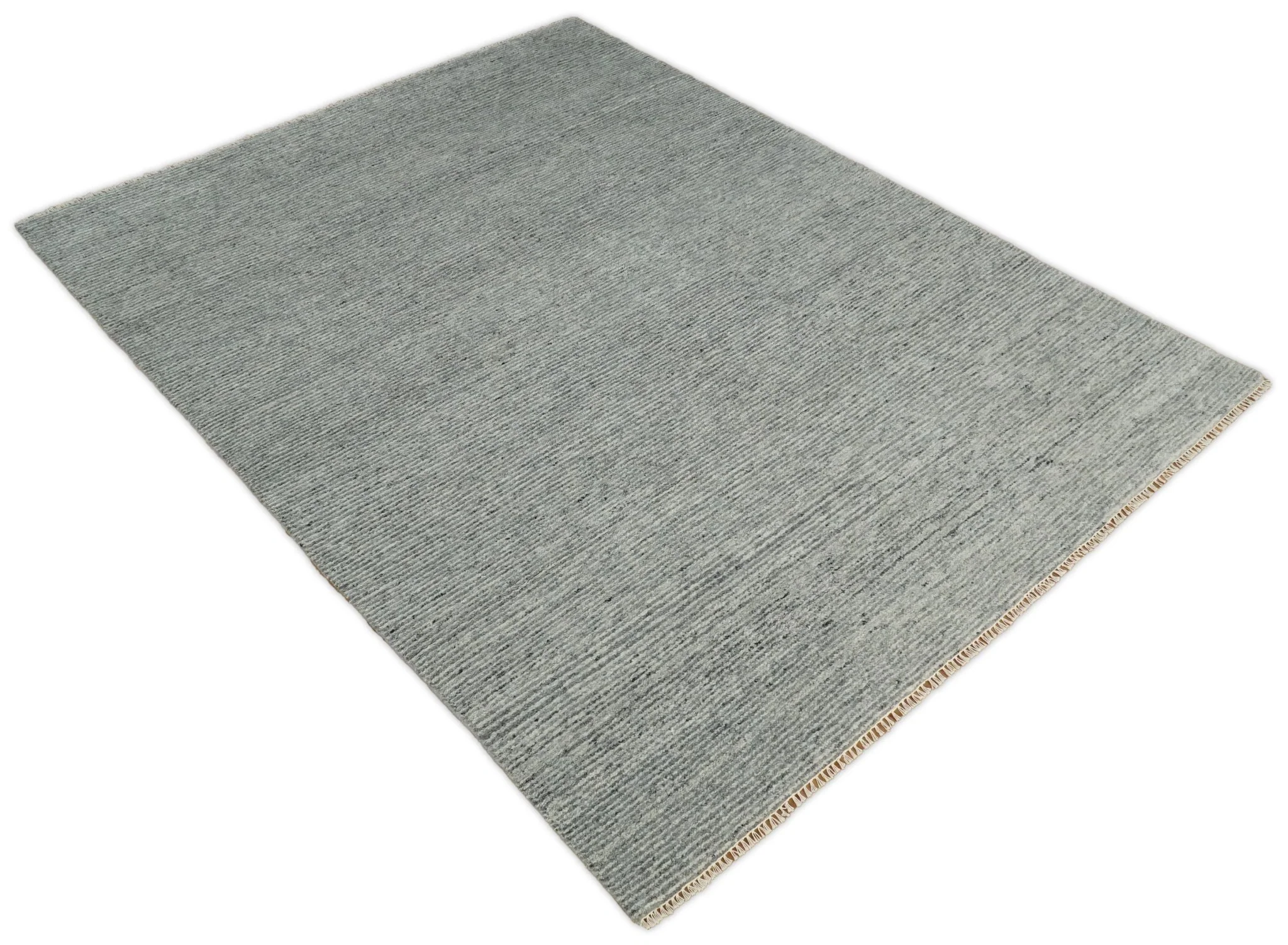 Hand Woven 8x10 Shaded Gray and Silver Rug Made with Fine Wool | TRDCP77810 - Image 9